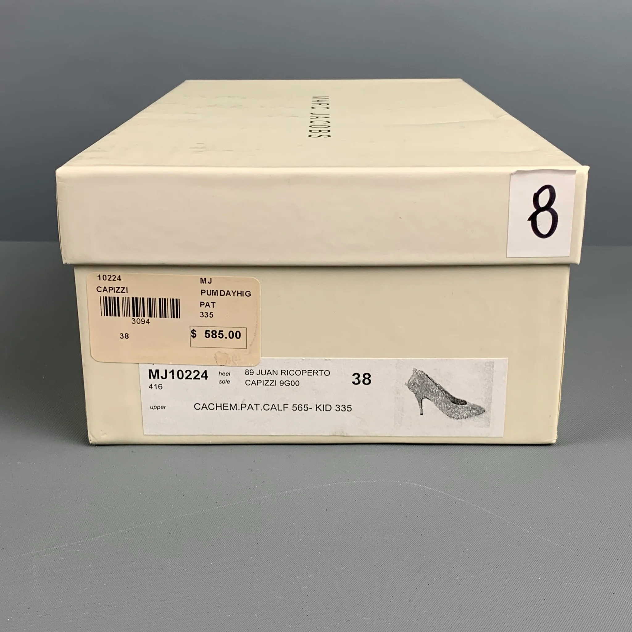MARC JACOBS Size 8 Taupe Patent Leather Slingback Pumps - Image 10