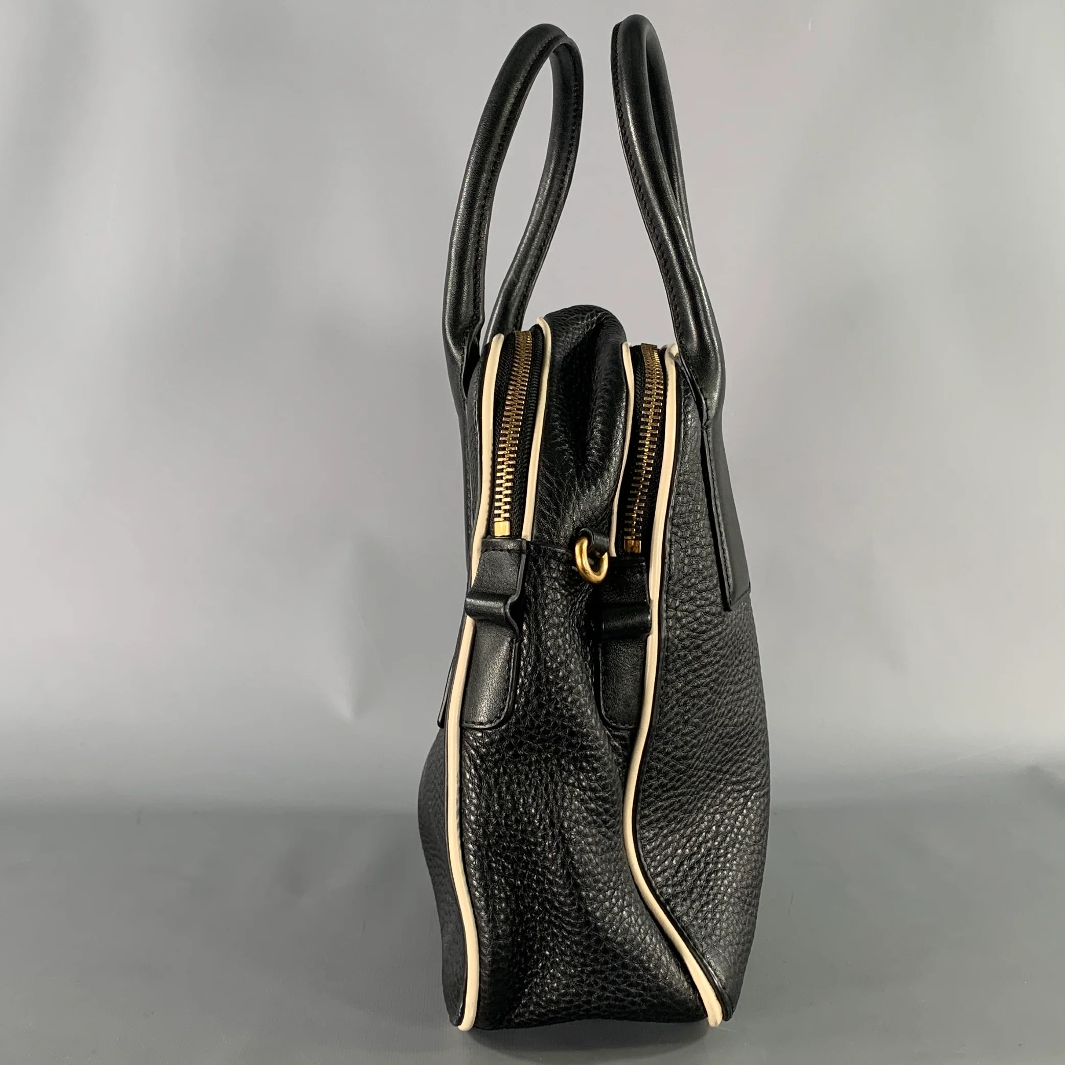 MARC JACOBS Size Black White Pebble Grain Leather Bags - Image 5