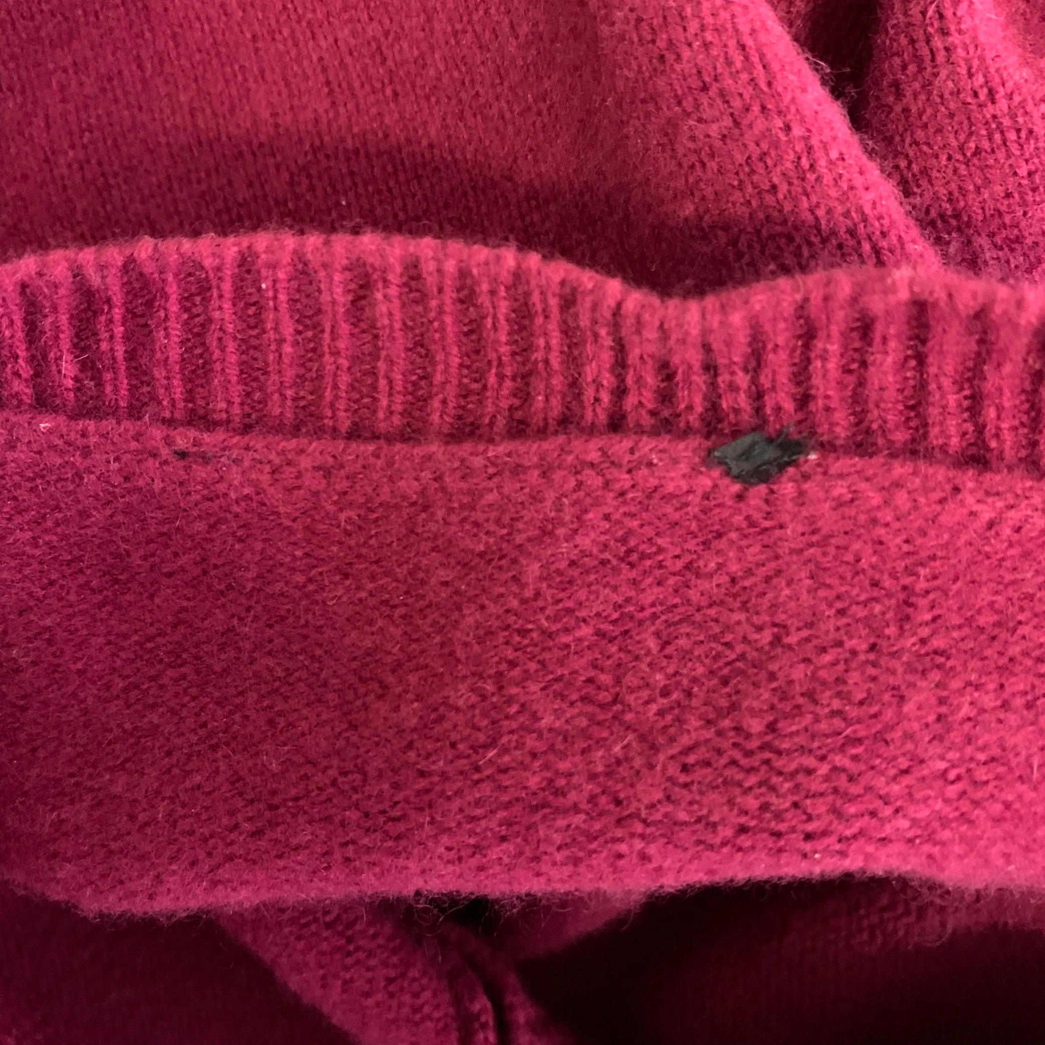 MARC JACOBS Size S Black Burgundy Cashmere Blend Short Cardigan Womens - Image 7