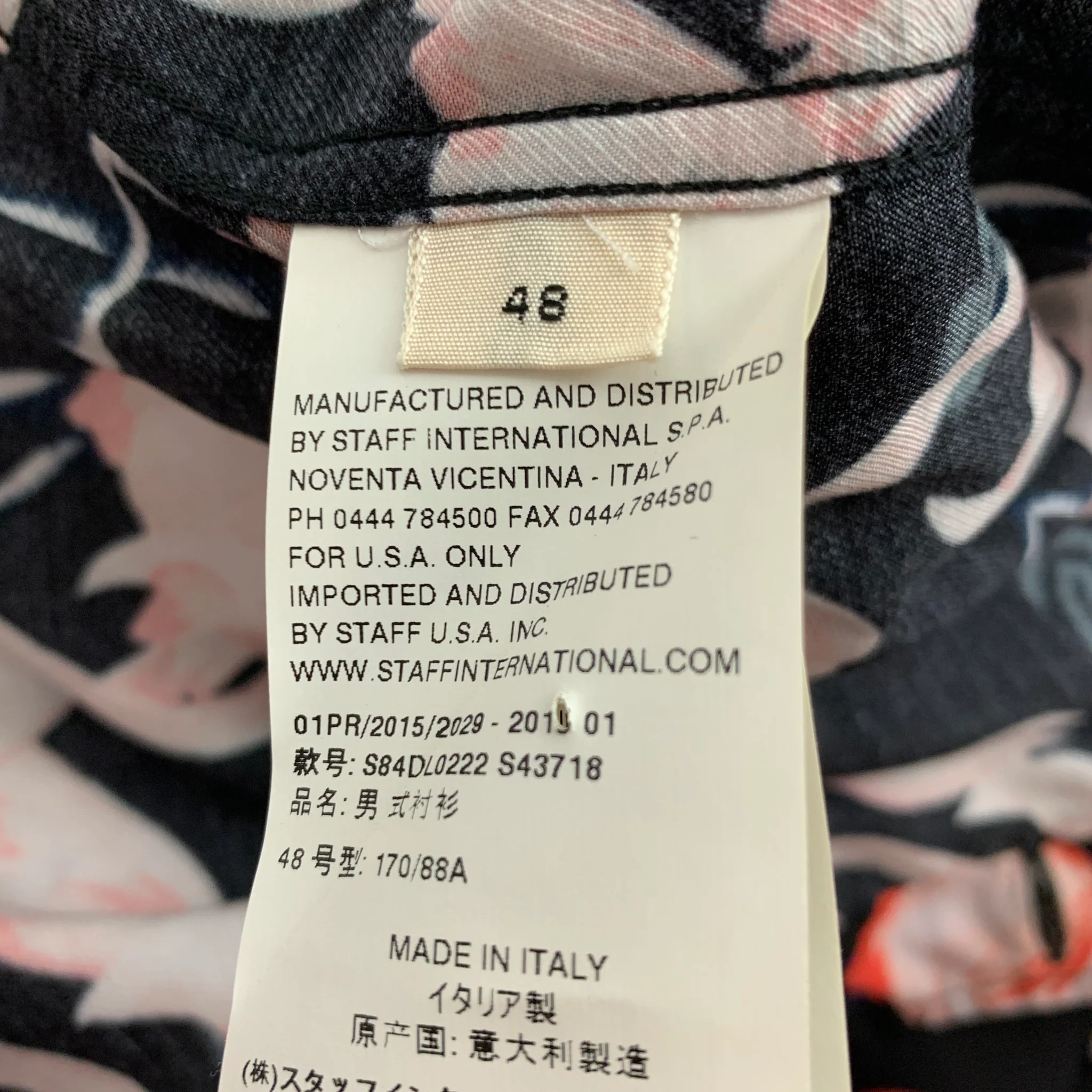 MARC JACOBS Size S Black Pink Print Viscose Button Up Long Sleeve Shirt - Image 5