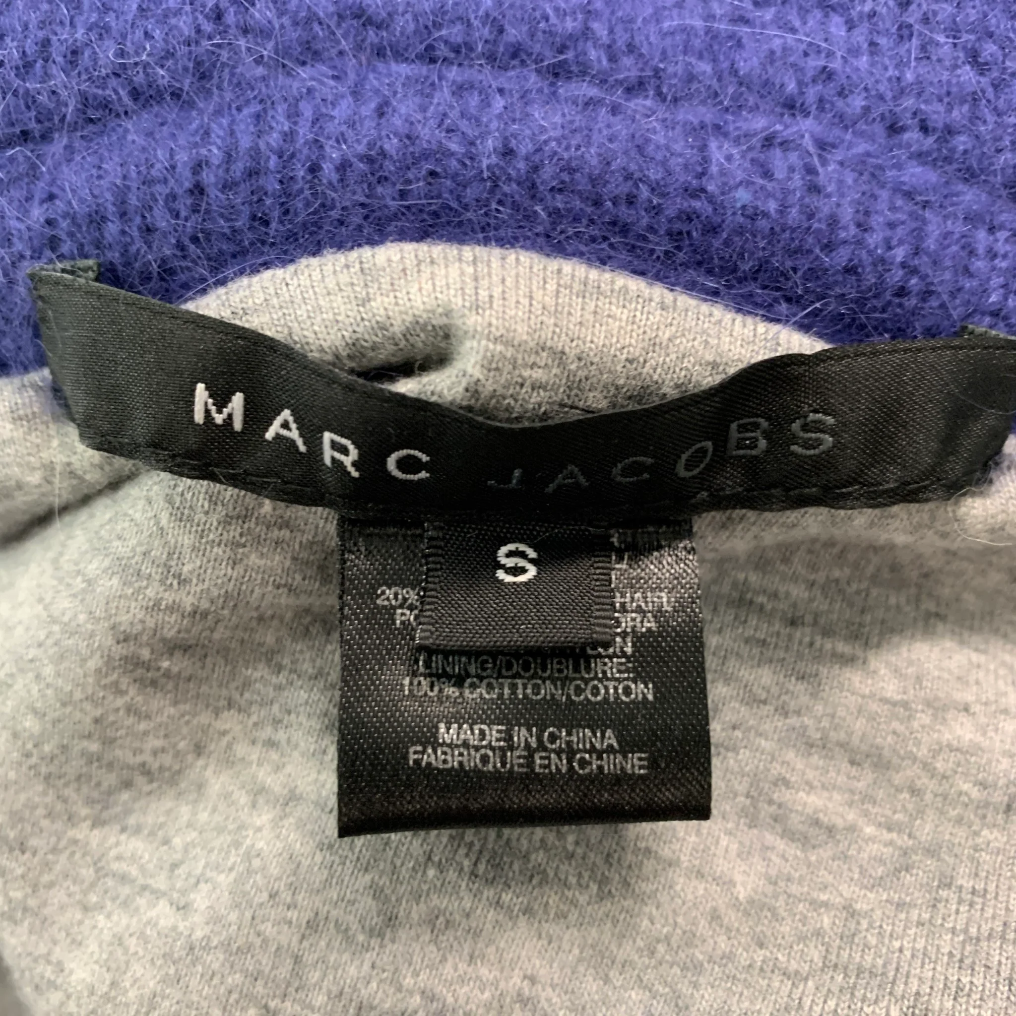 MARC JACOBS Size S Blue Lambswool Angora Textured Jacket - Image 4