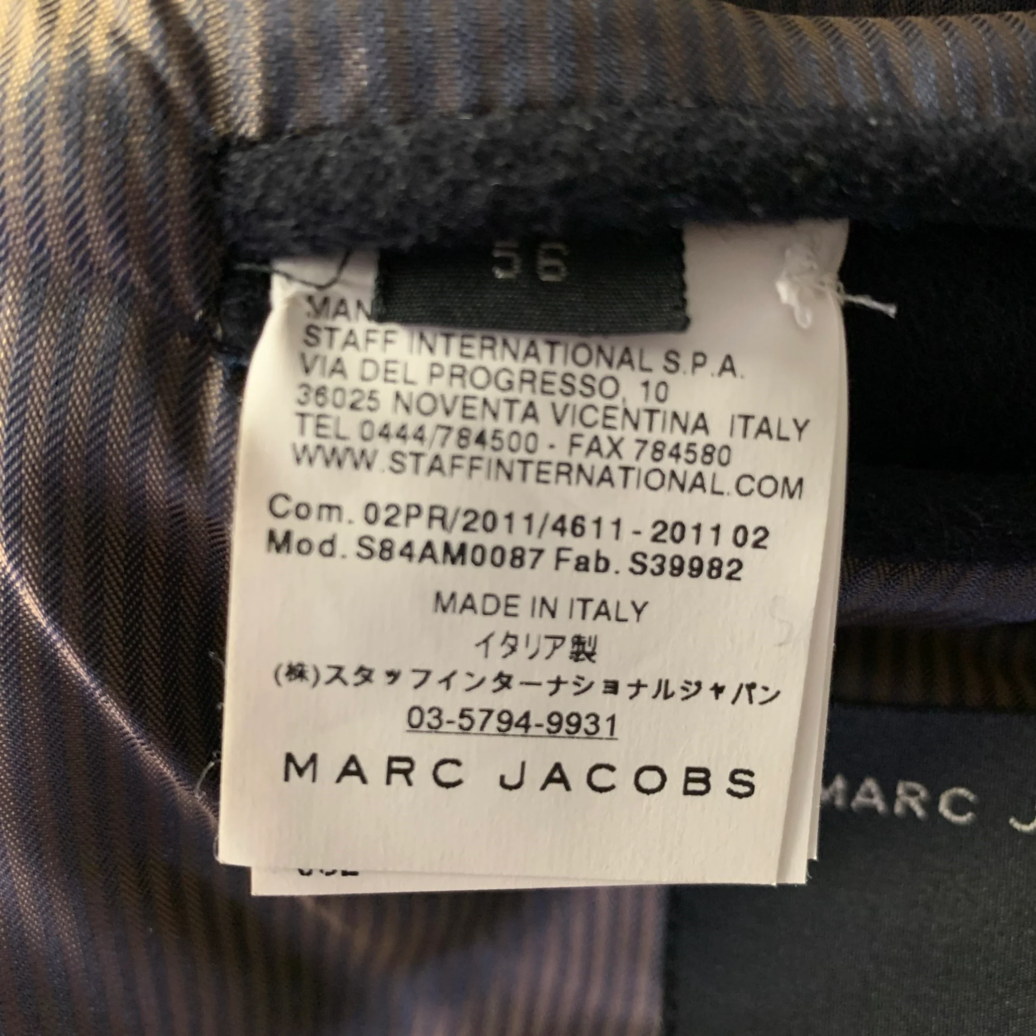 MARC JACOBS Size XXL Navy Cashmere Military Coat - Image 8