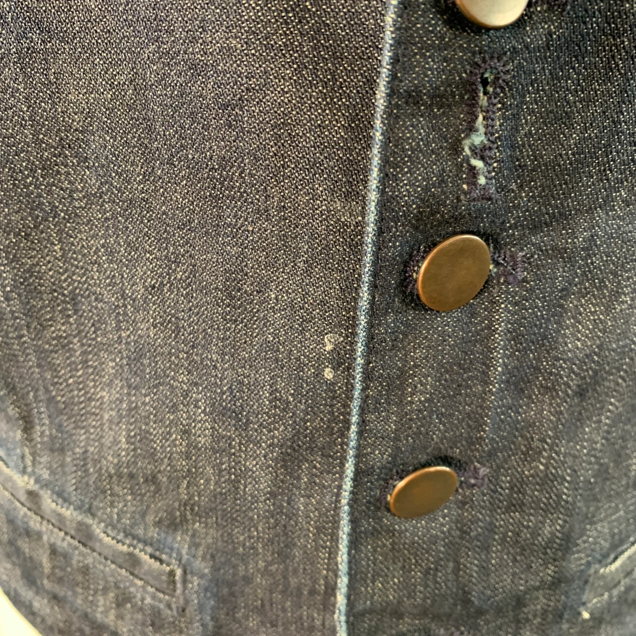 MARC JACOBS WRANGLER Size L Indigo Cotton Denim Button Up Vest - Image 4