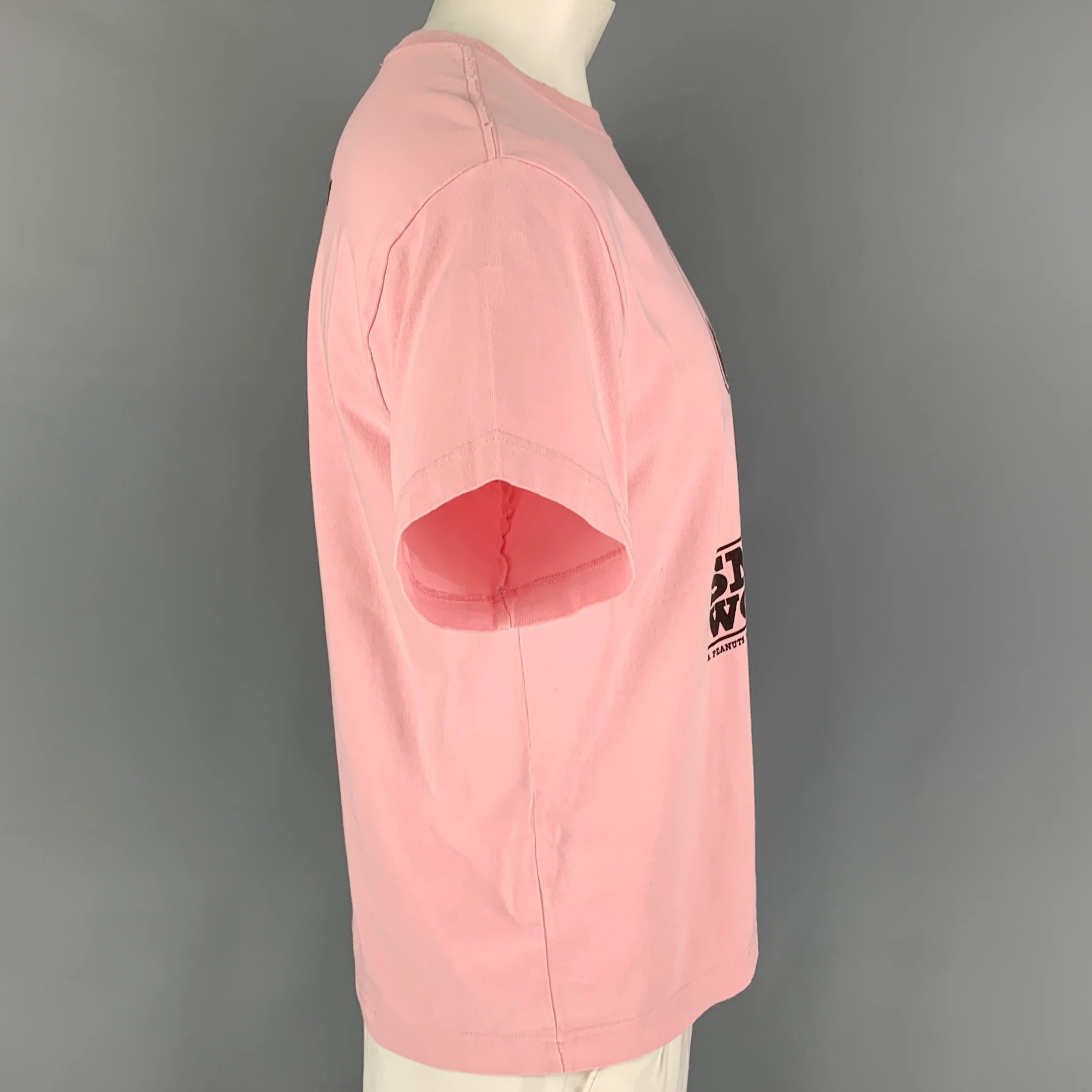 MARC JACOBS x PEANUTS Size L Pink Black Graphic Cotton Crew-Neck T-shirt - Image 3