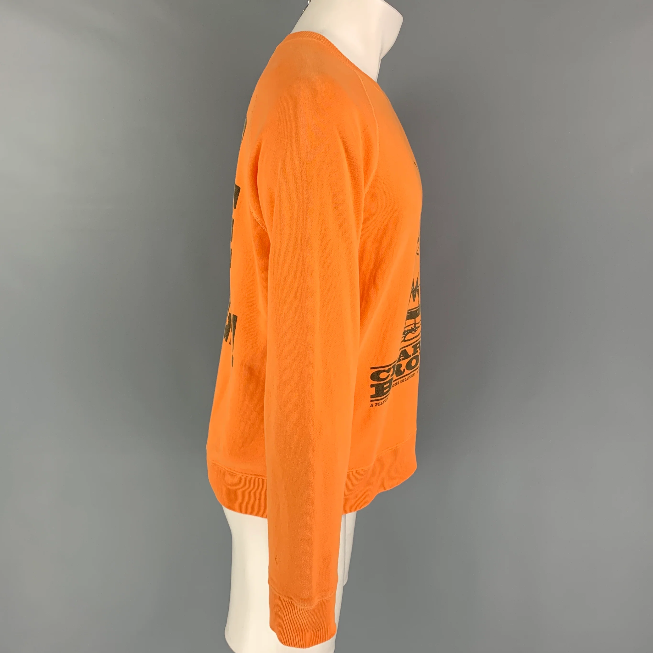 MARC JACOBS x PEANUTS Size XL Orange Black Graphic Cotton Crew-Neck Sweatshirt - Image 3