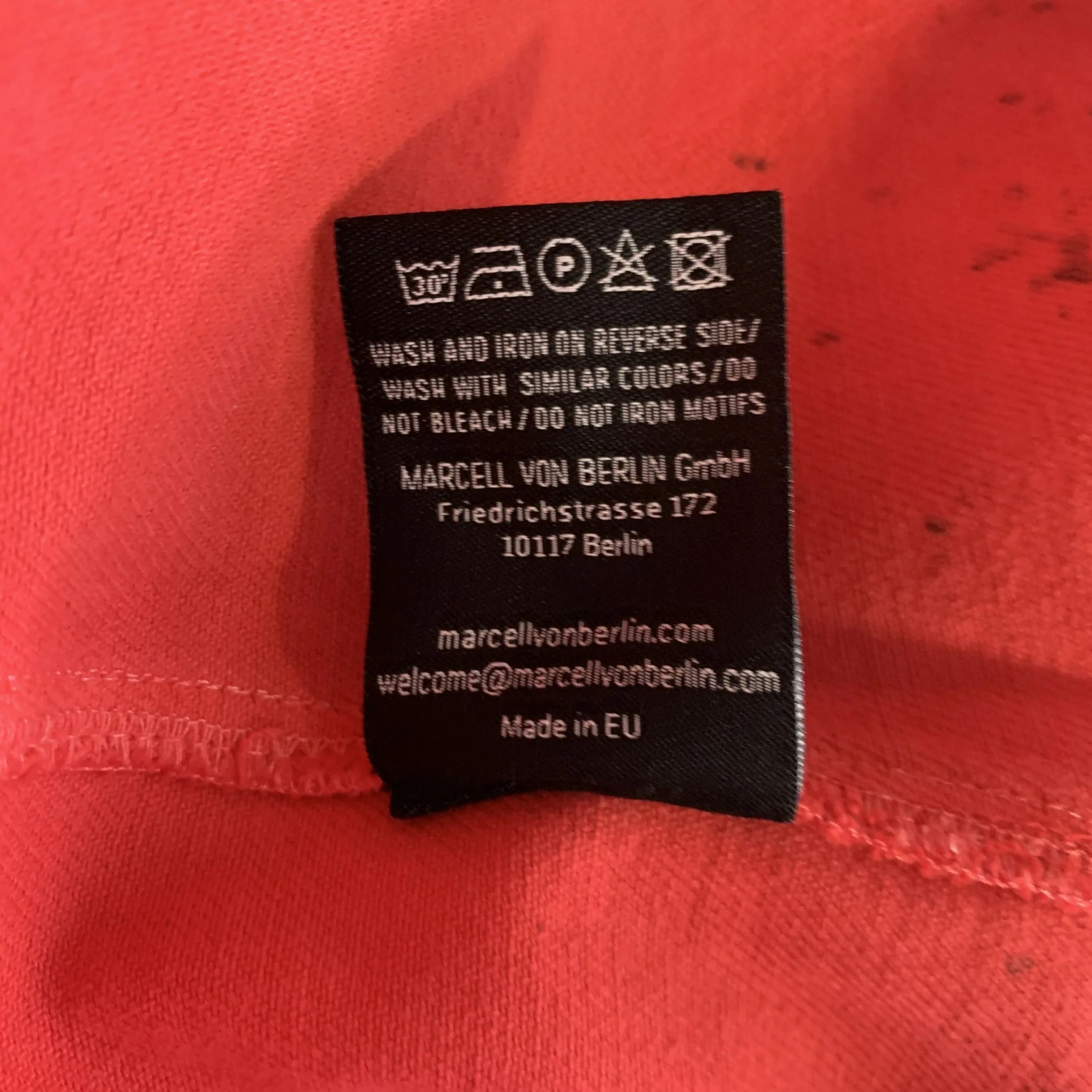 MARCELL VON BERLIN Chest Size M Size M Red Black Distressed Cotton Denim Jacket - Image 7