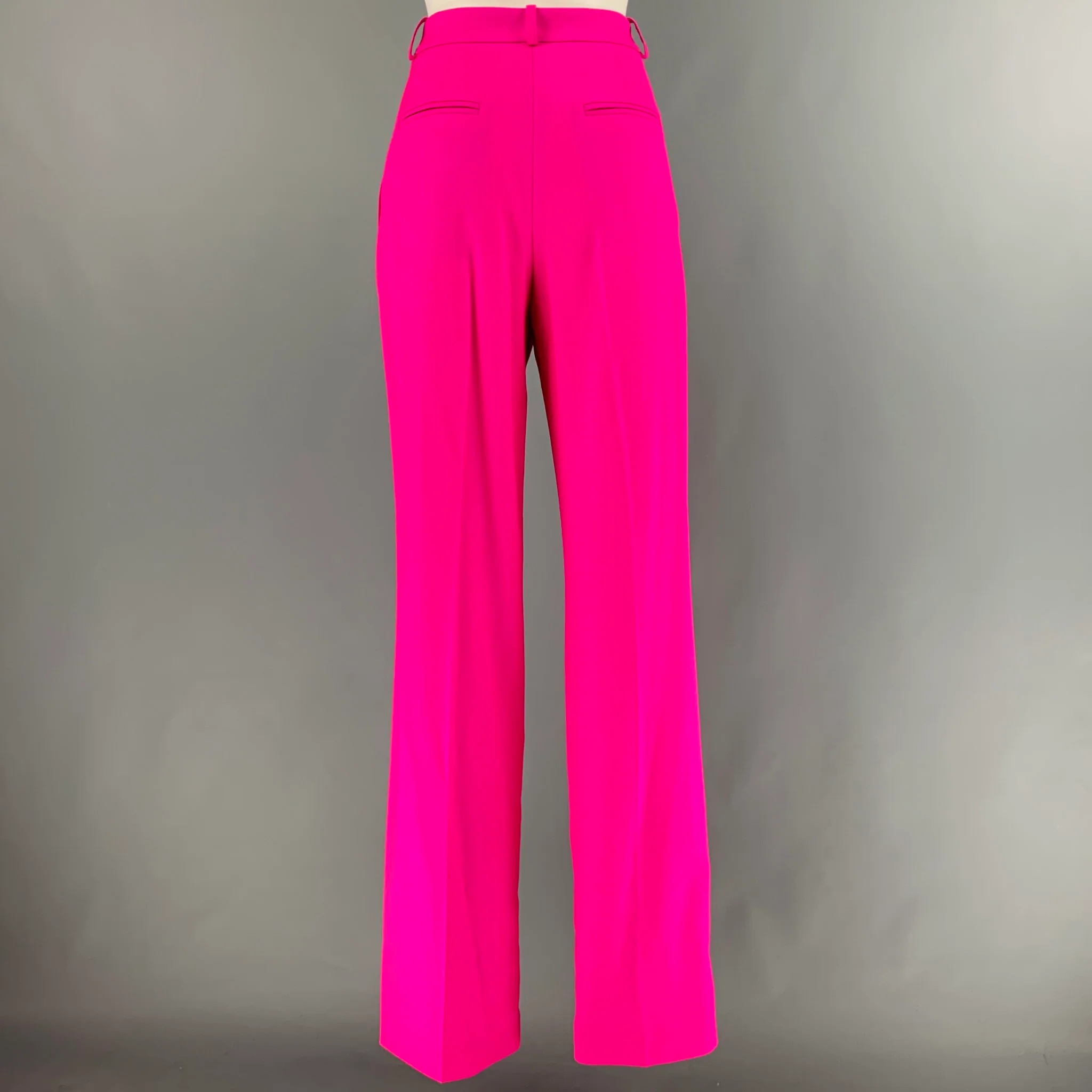 MARCELL VON BERLIN Size 4 Pink Virgin Wool Blend Straight Dress Pants - Image 2