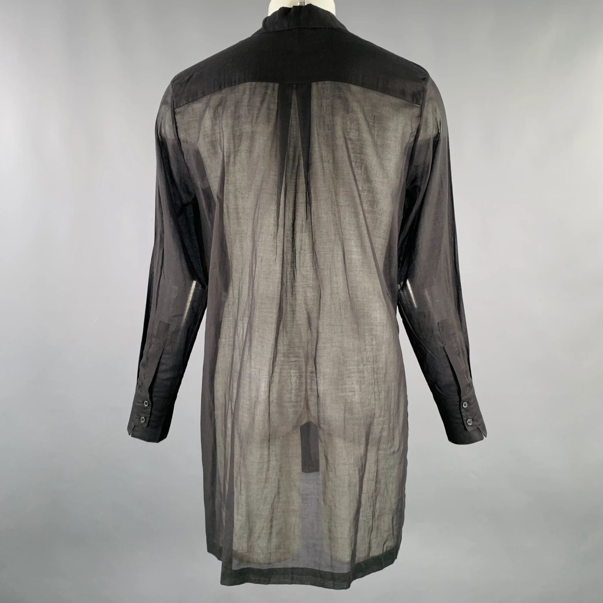 MARCO SCAIANO BERLIN Size M Black Cotton Tunic Long Sleeve Shirt - Image 3