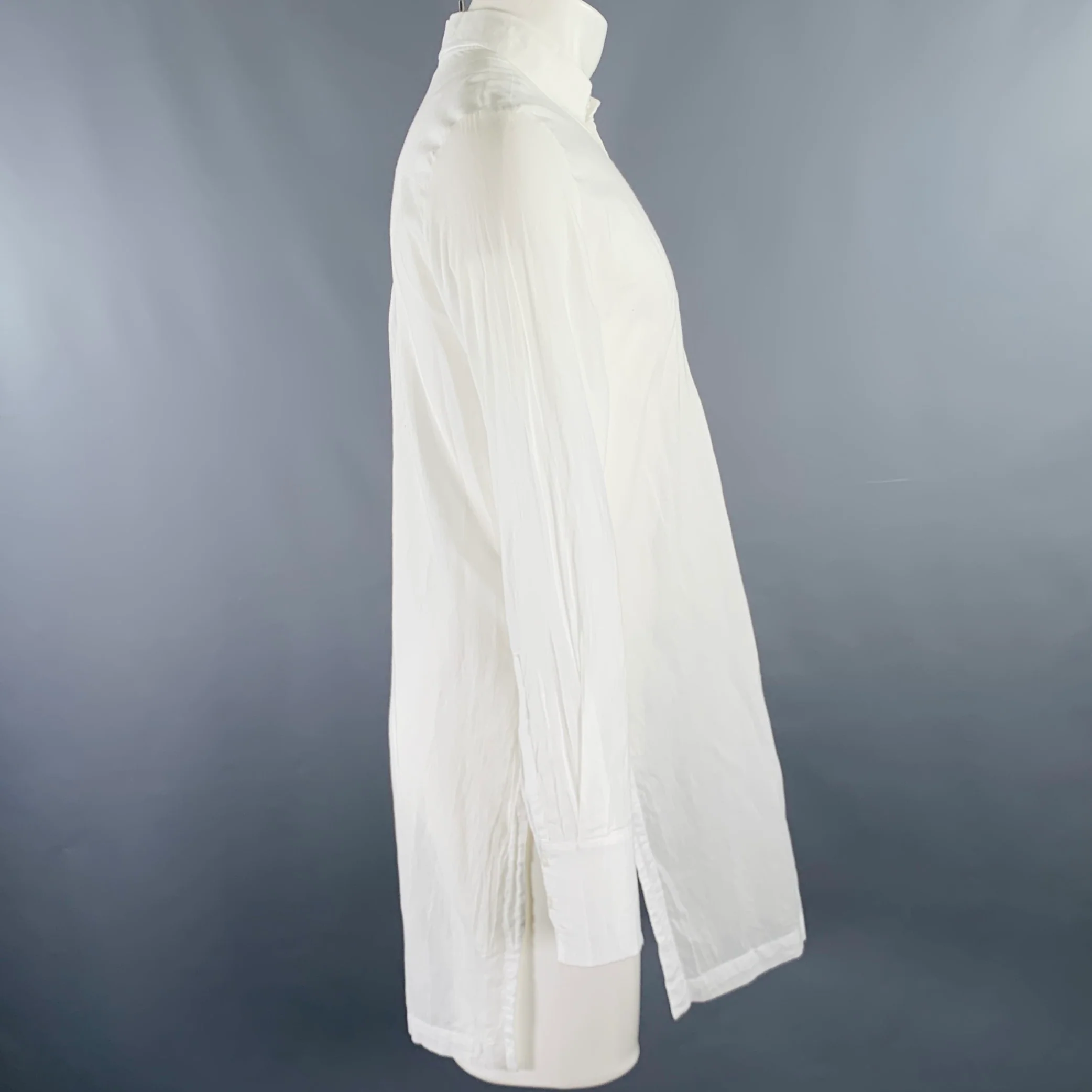 MARCO SCAIANO BERLIN Size M White Cotton Tunic Long Sleeve Shirt - Image 2