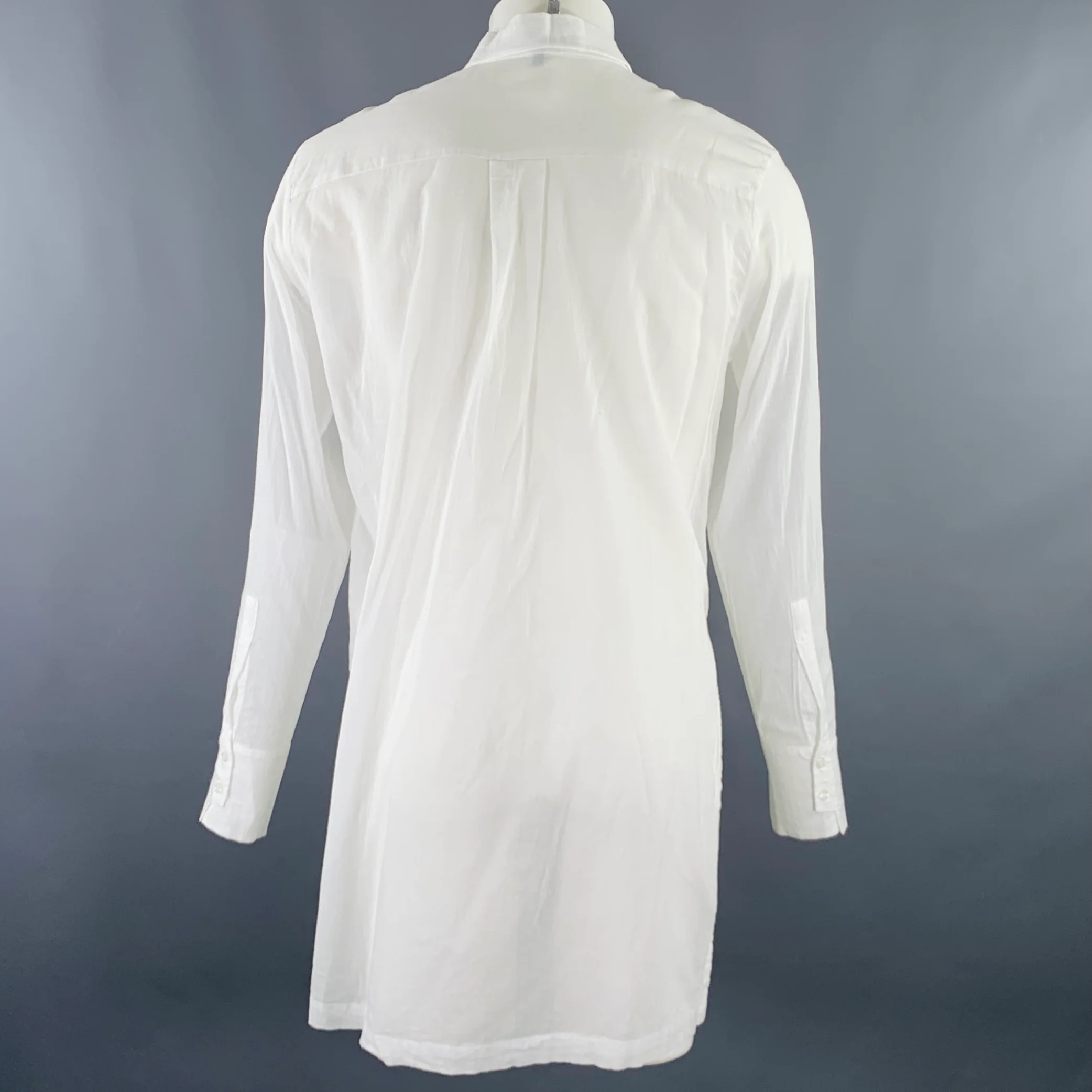 MARCO SCAIANO BERLIN Size M White Cotton Tunic Long Sleeve Shirt - Image 3