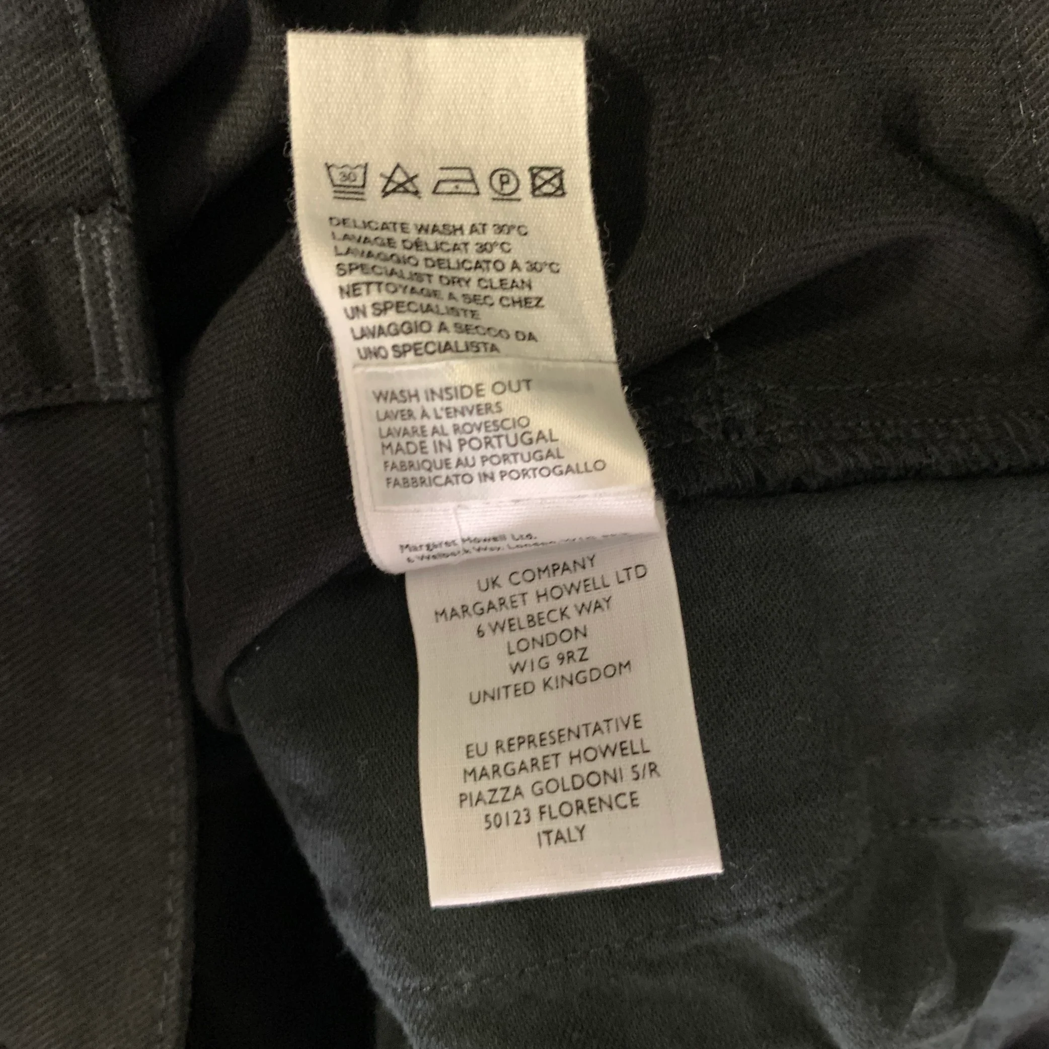 MARGARET HOWELL Size 32 Black Pleated Cotton Relaxed fit Casual Pants - Image 4