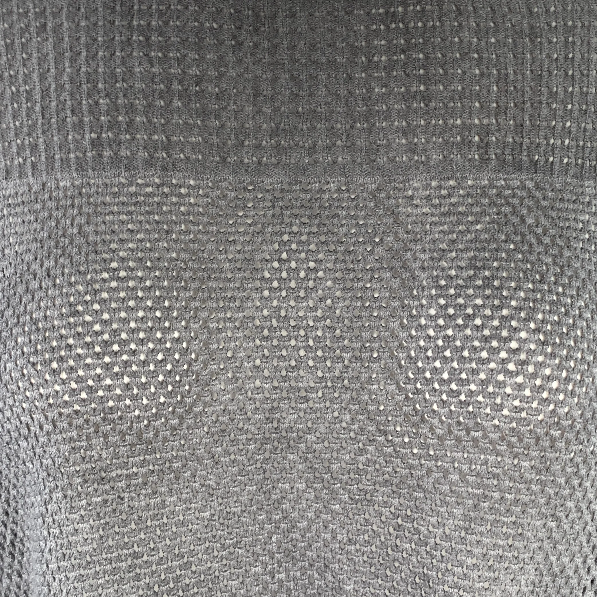 MARGARET OLEARY Size M Grey Cotton Waffle Knit Long Sleeve Casual Top - Image 2