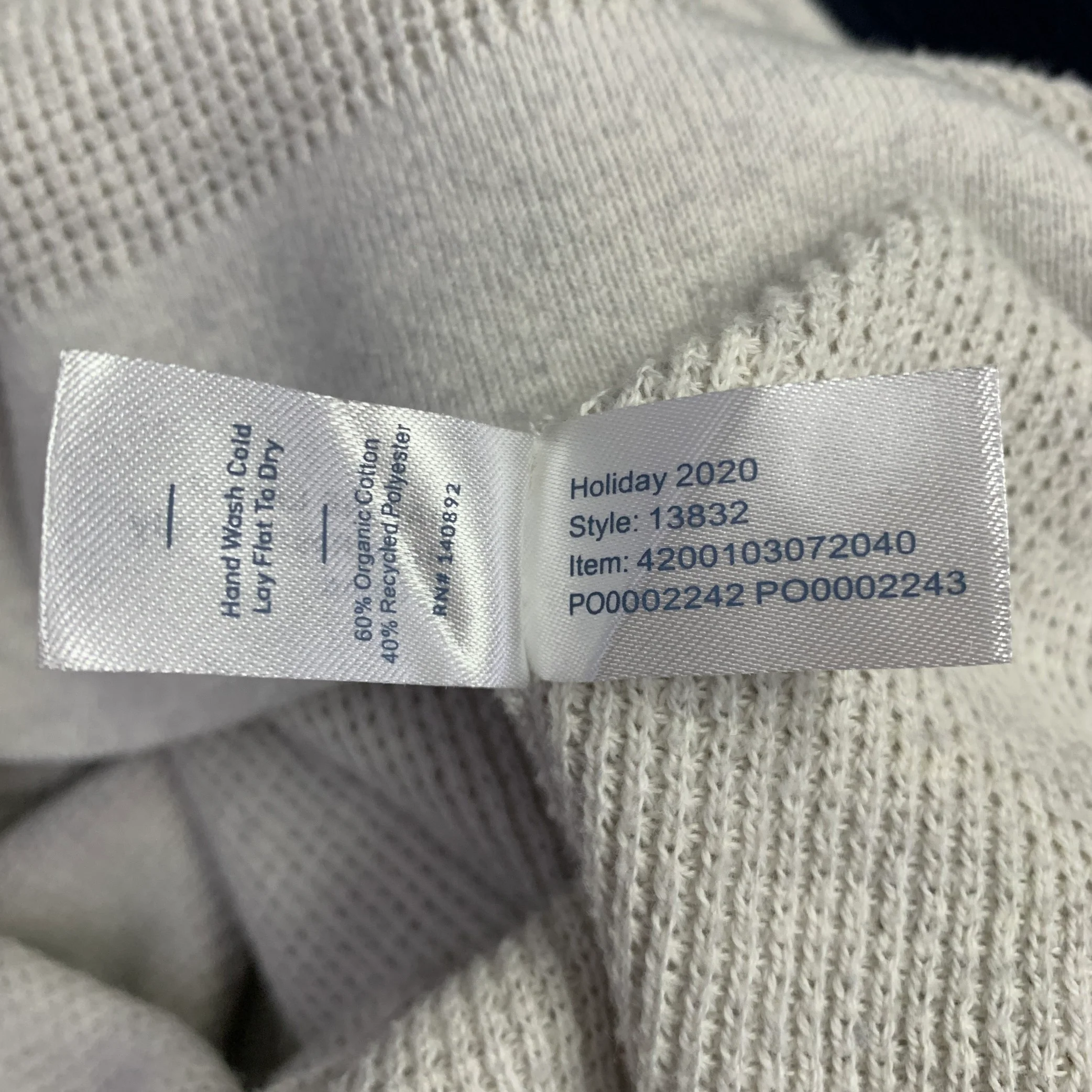 MARINE LAYER Size M Grey Multi Color Stripe Cotton Blend Waffle Knit Pullover - Image 5