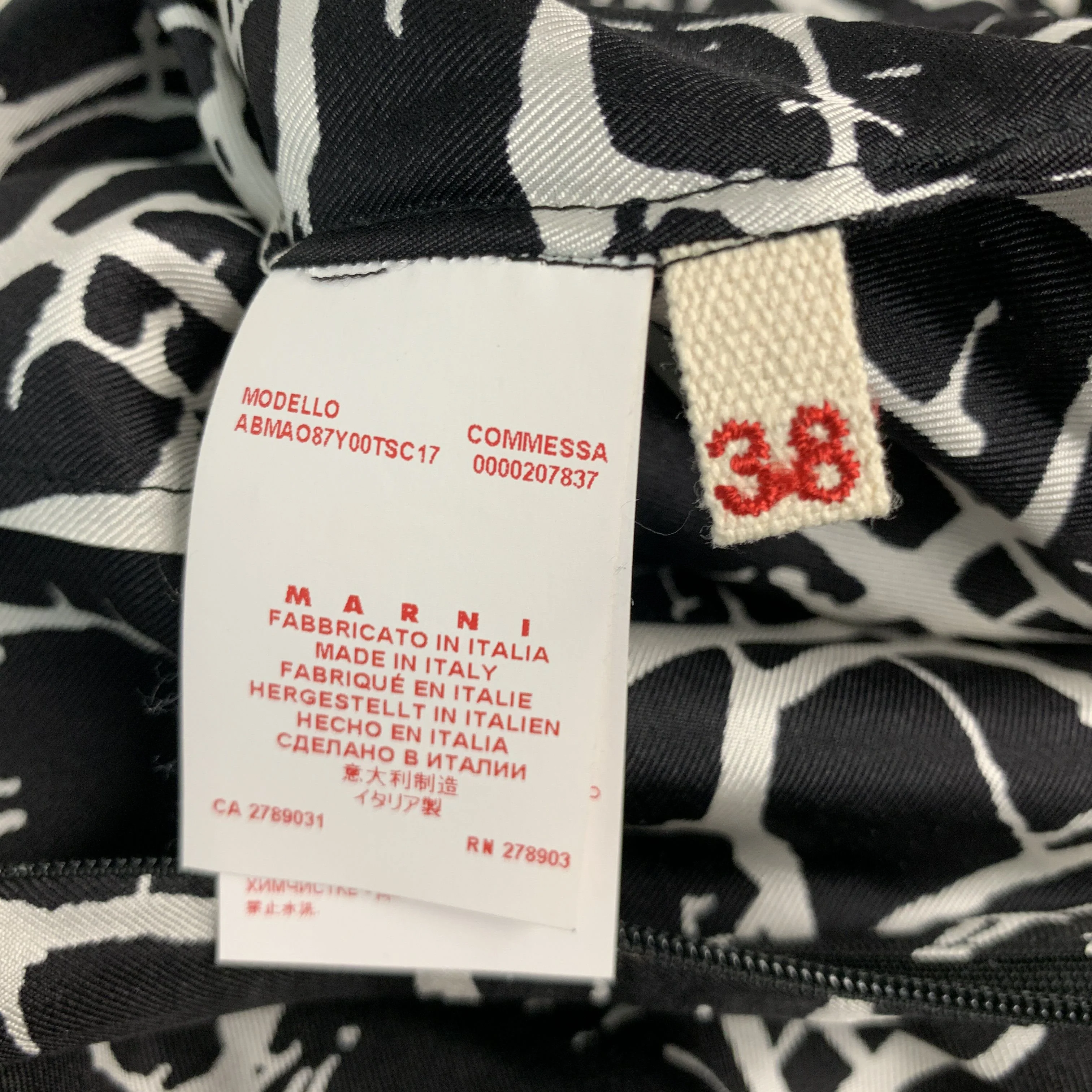 MARNI Size 2 Black Heather Silk Print Long Dress - Image 5