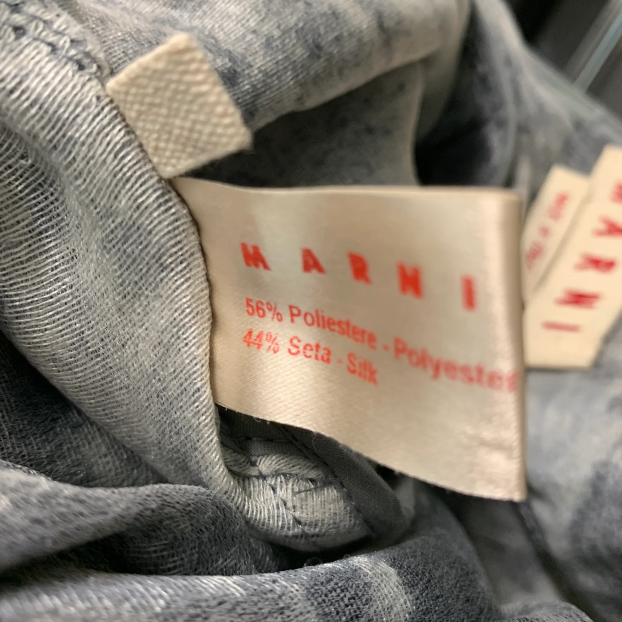 MARNI Size 2 Grey Silver Polyester Silk Marbled Short Sleeve Dress - Image 6