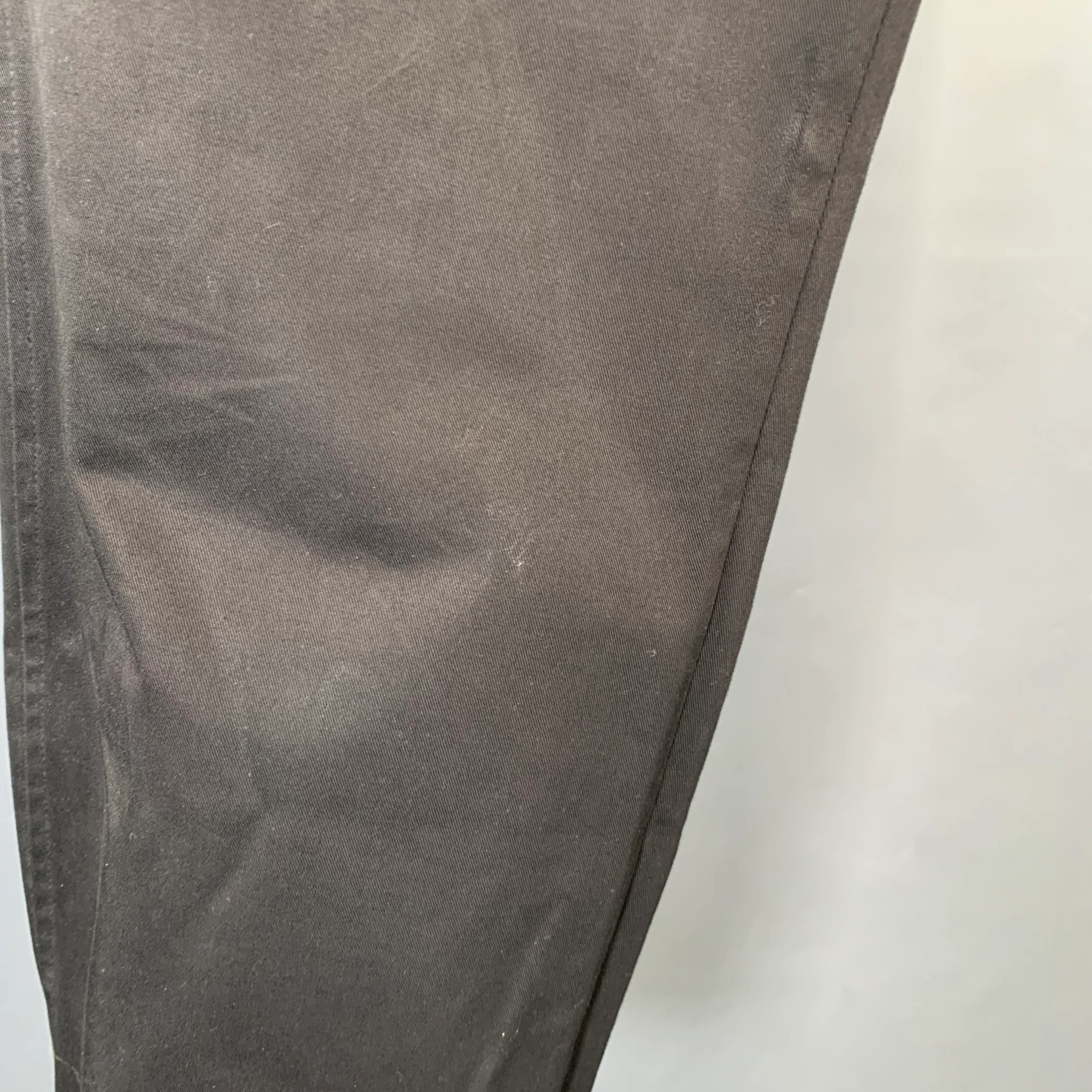 MARNI Size 32 Black Twill Cotton Belted Casual Pants - Image 5