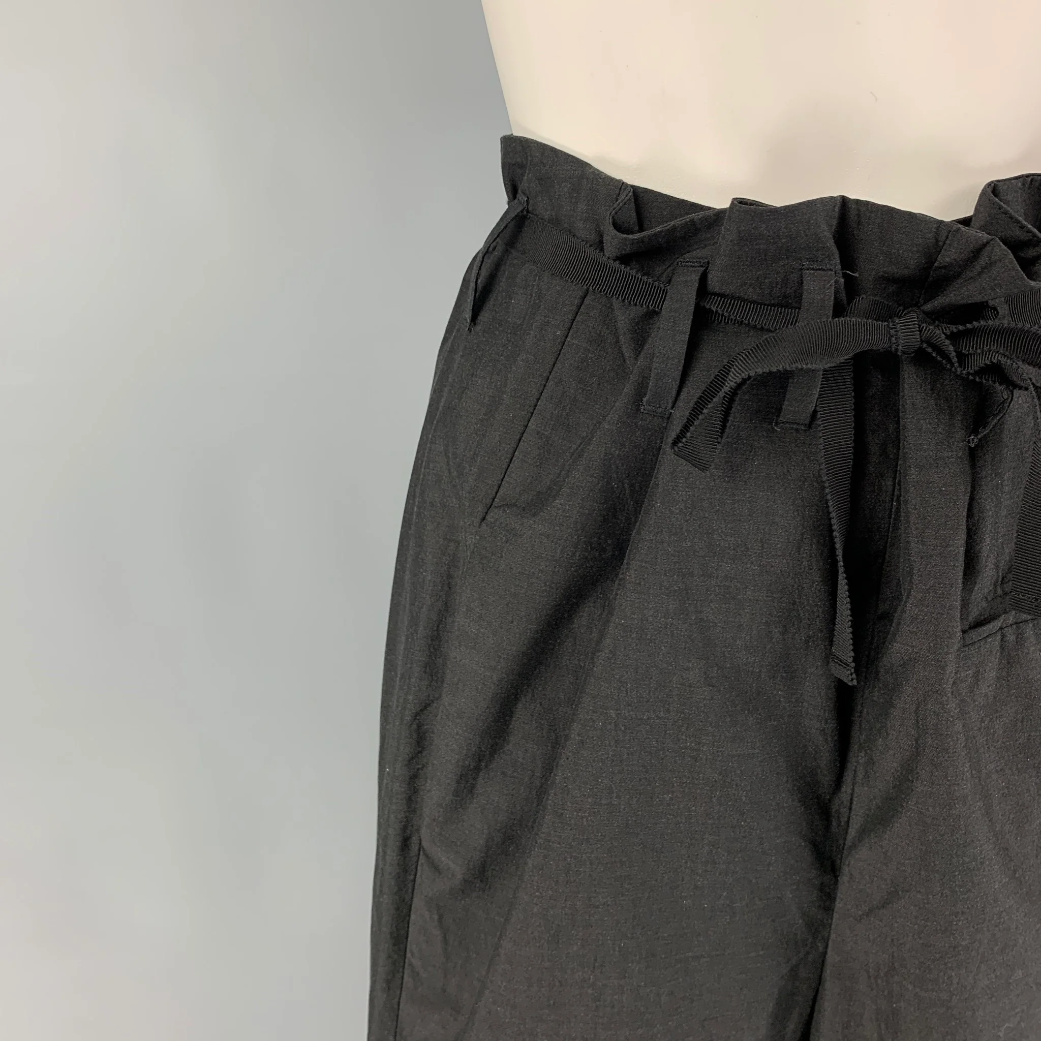 MARNI Size 4 Black Cotton High Waisted Dress Pants - Image 2