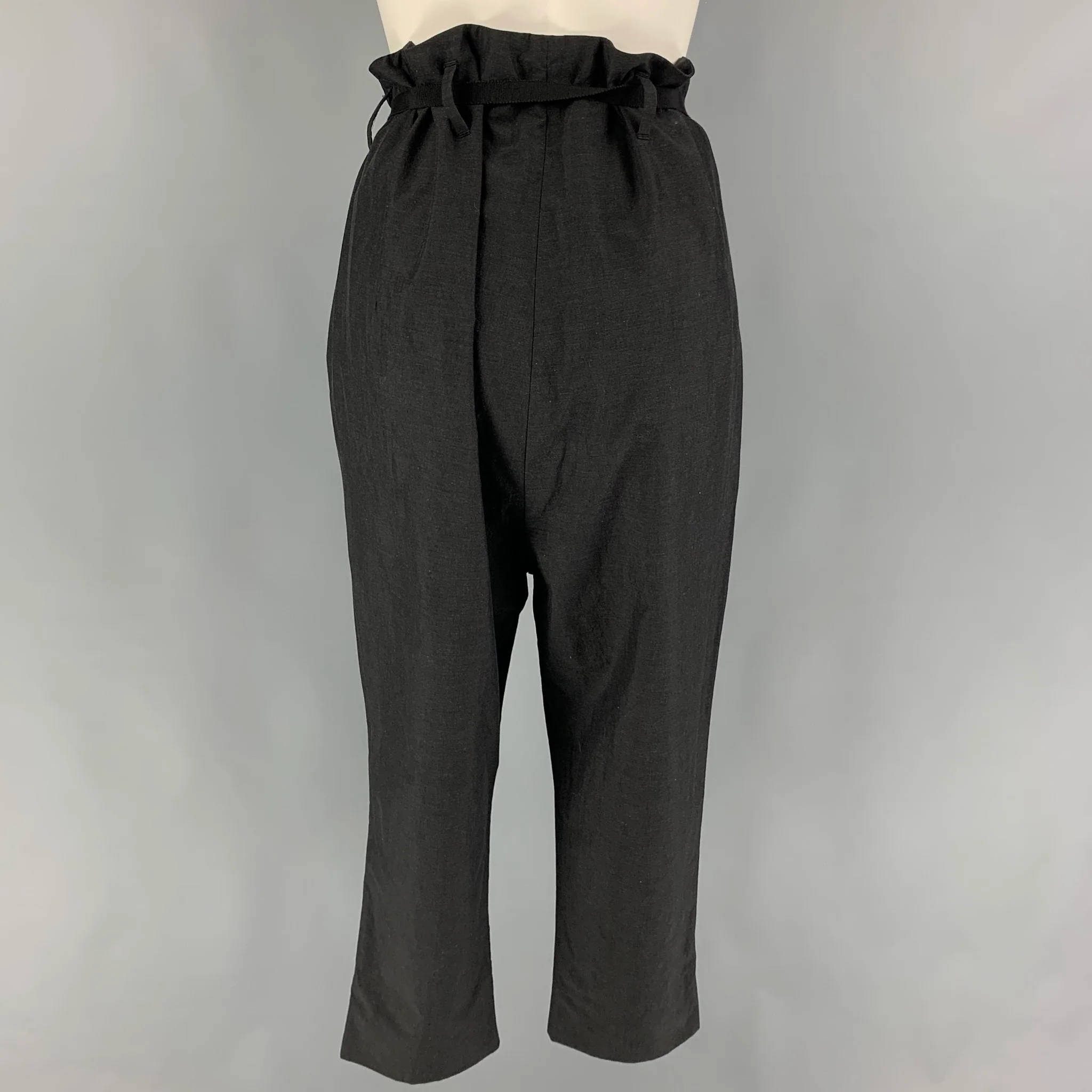MARNI Size 4 Black Cotton High Waisted Dress Pants - Image 3