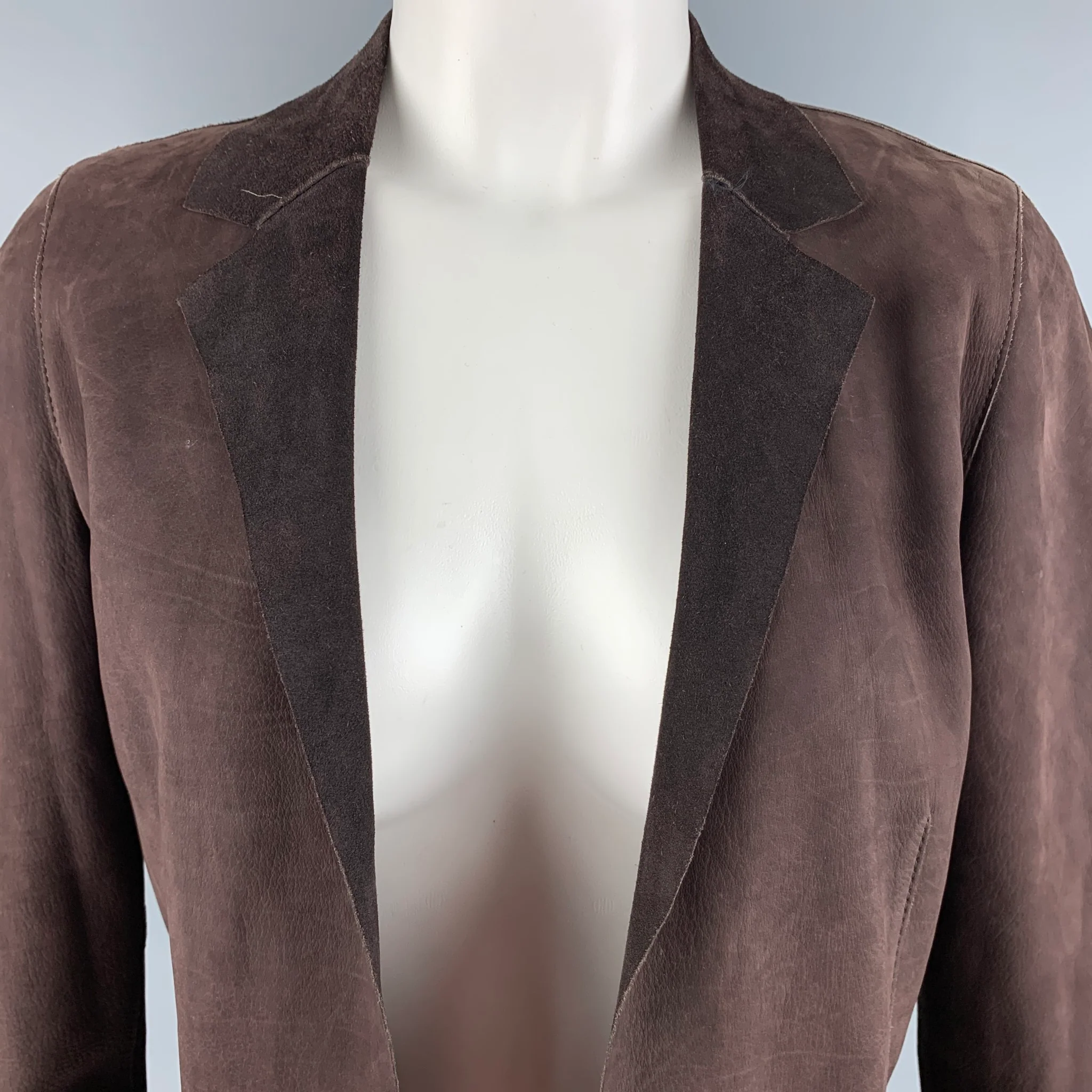MARNI Size 4 Brown Suede Open Front Coat - Image 2