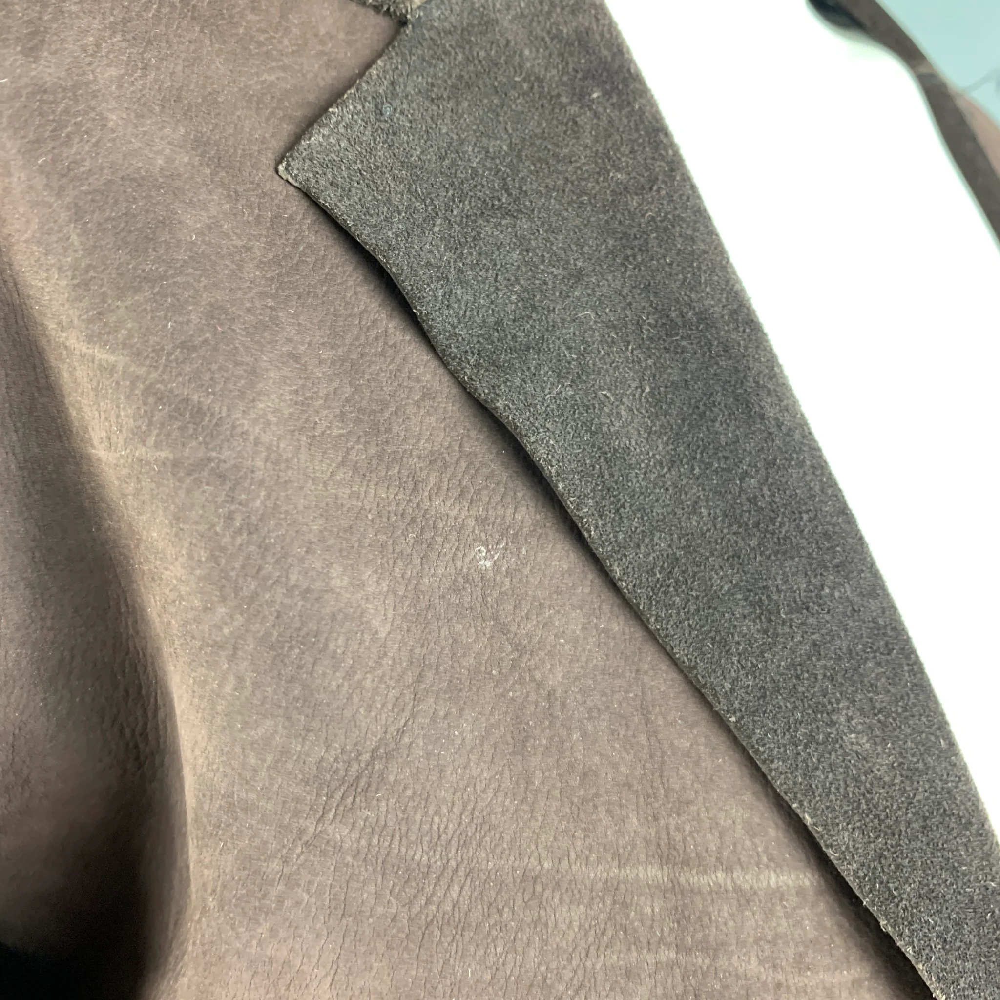 MARNI Size 4 Brown Suede Open Front Coat - Image 6