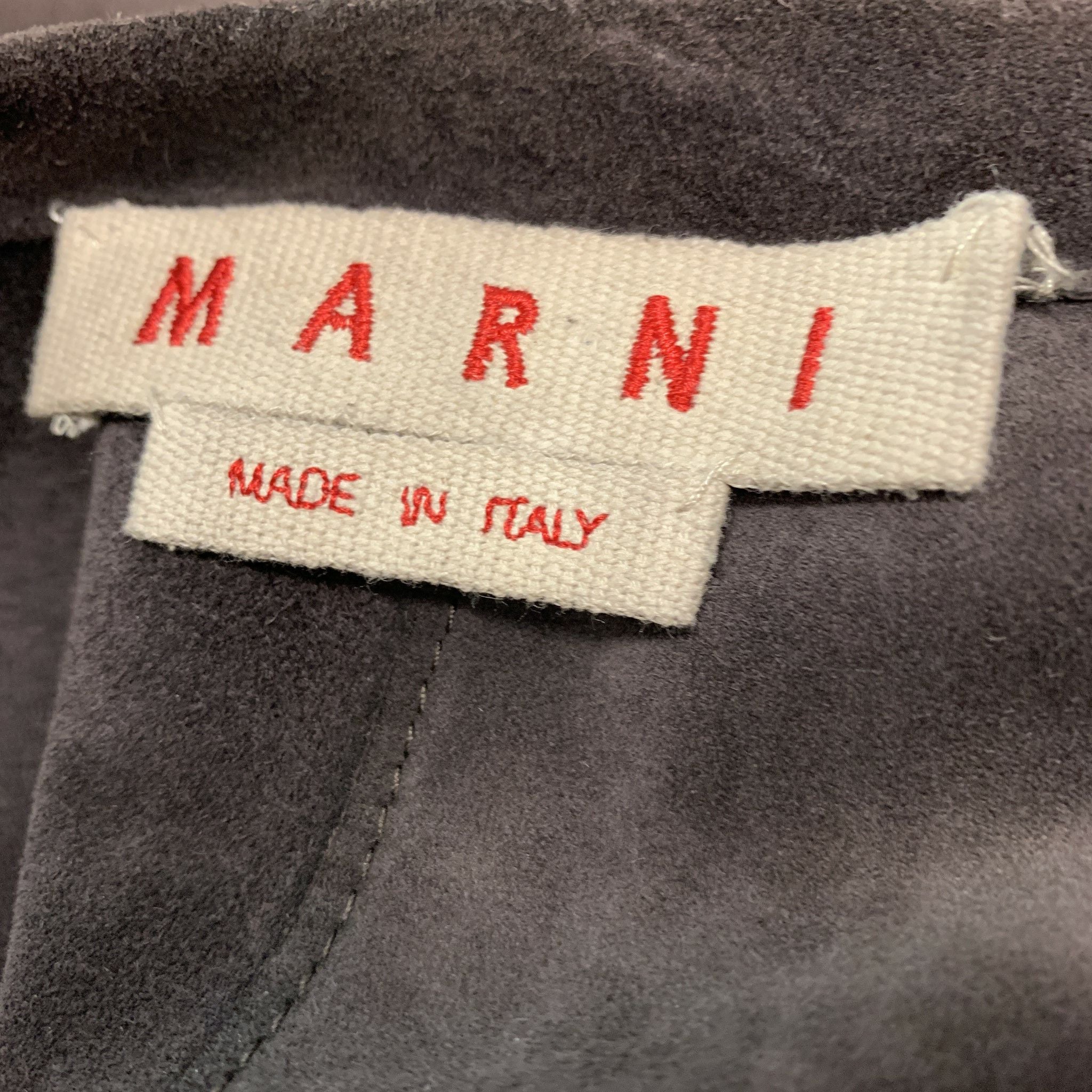 MARNI Size 4 Brown Suede Open Front Coat - Image 8