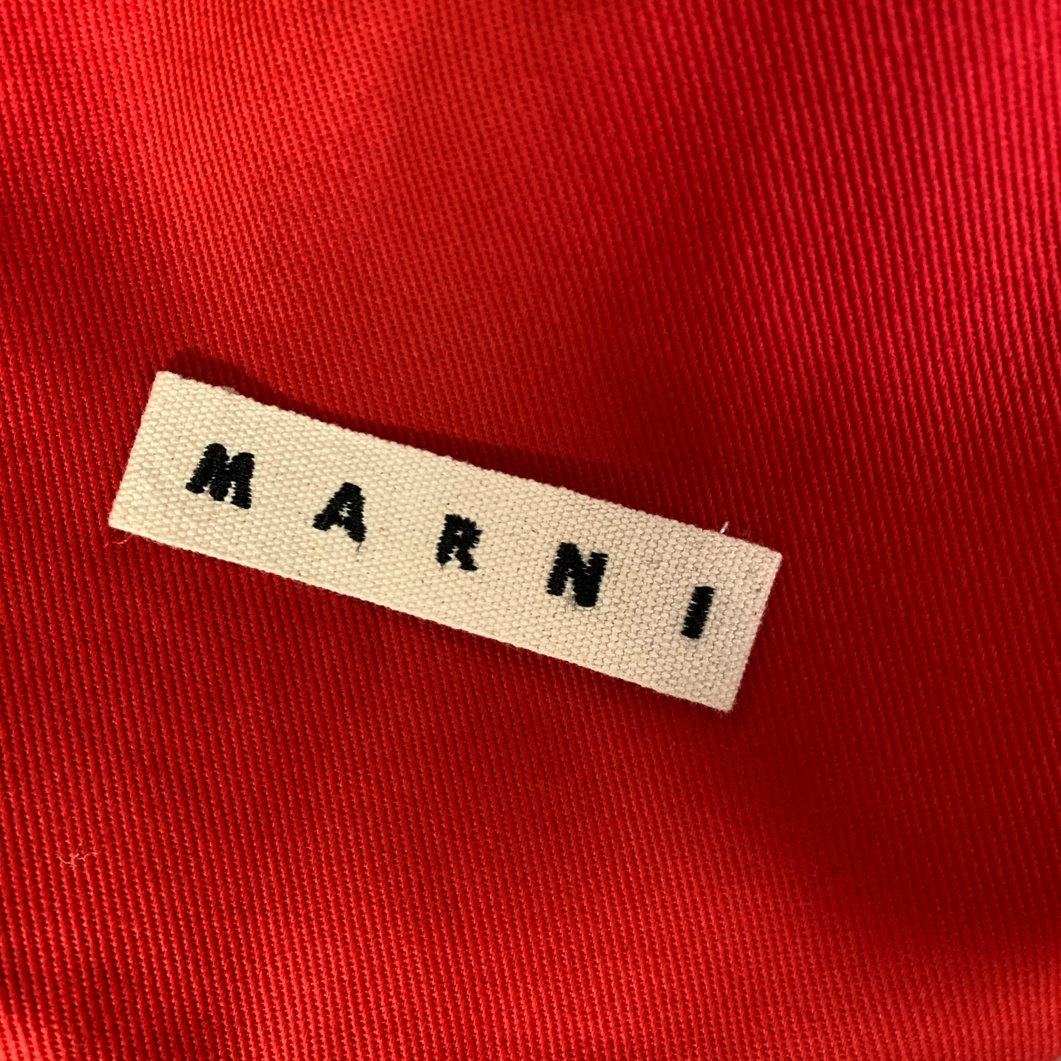 MARNI Size 40 Red Cotton Peak Lapel Jacket - Image 6