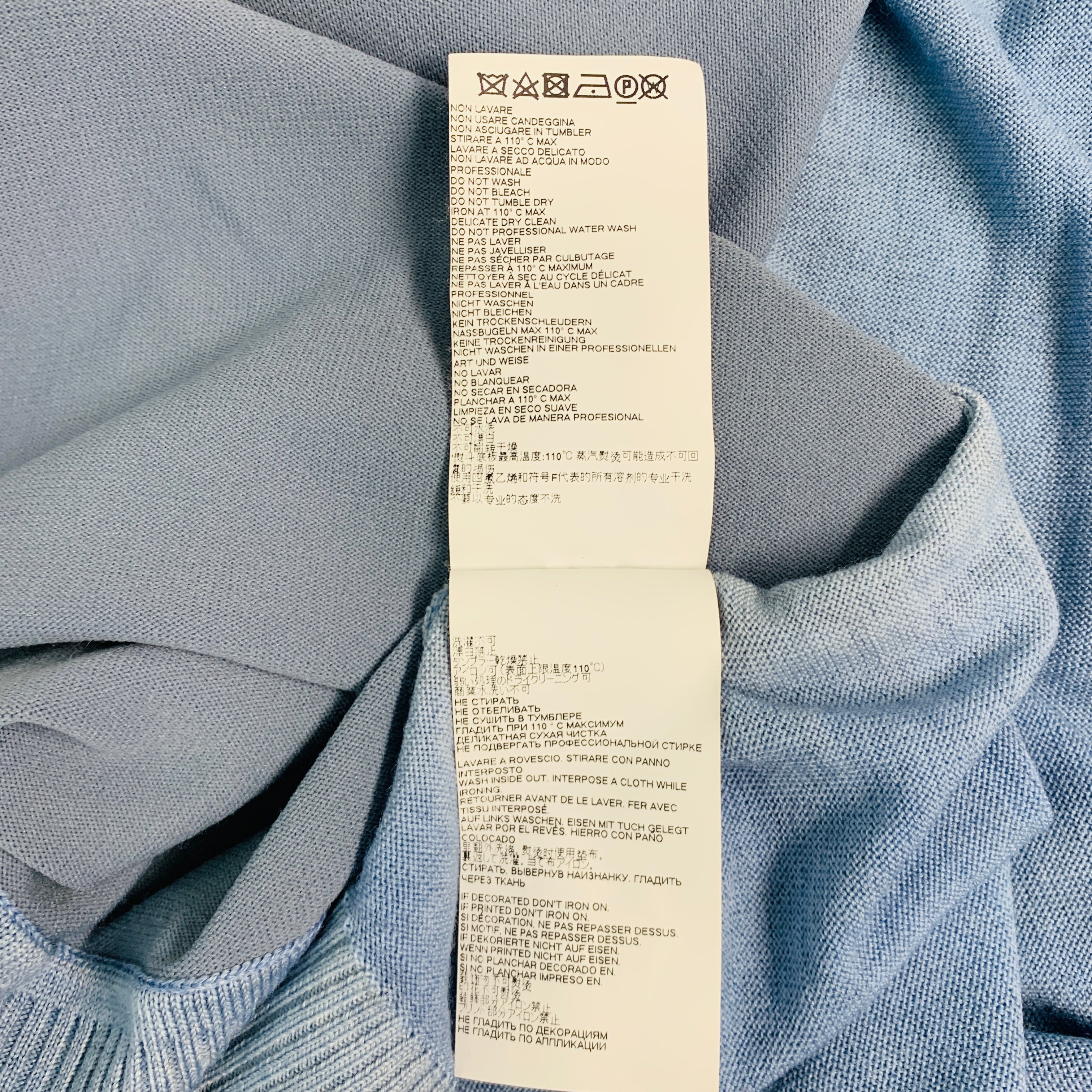 MARNI Size 44 Blue Wool Blend Elbow Patches Cardigan - Image 11