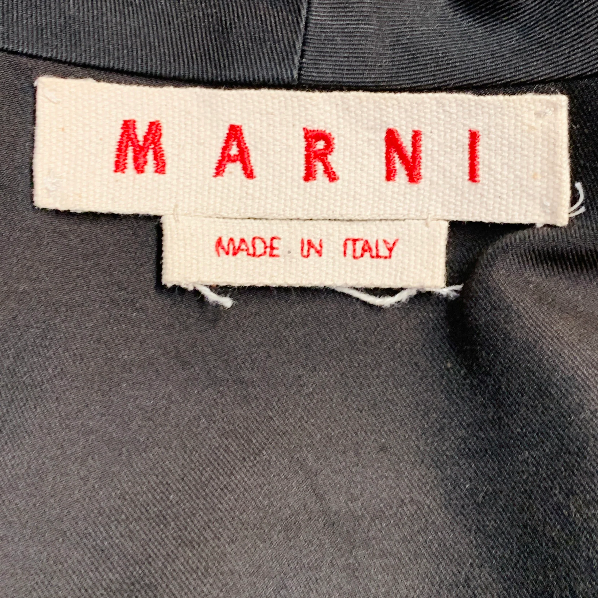 MARNI Size 6 Black Cotton Polyester Twill Snaps Jacket Blazer - Image 4
