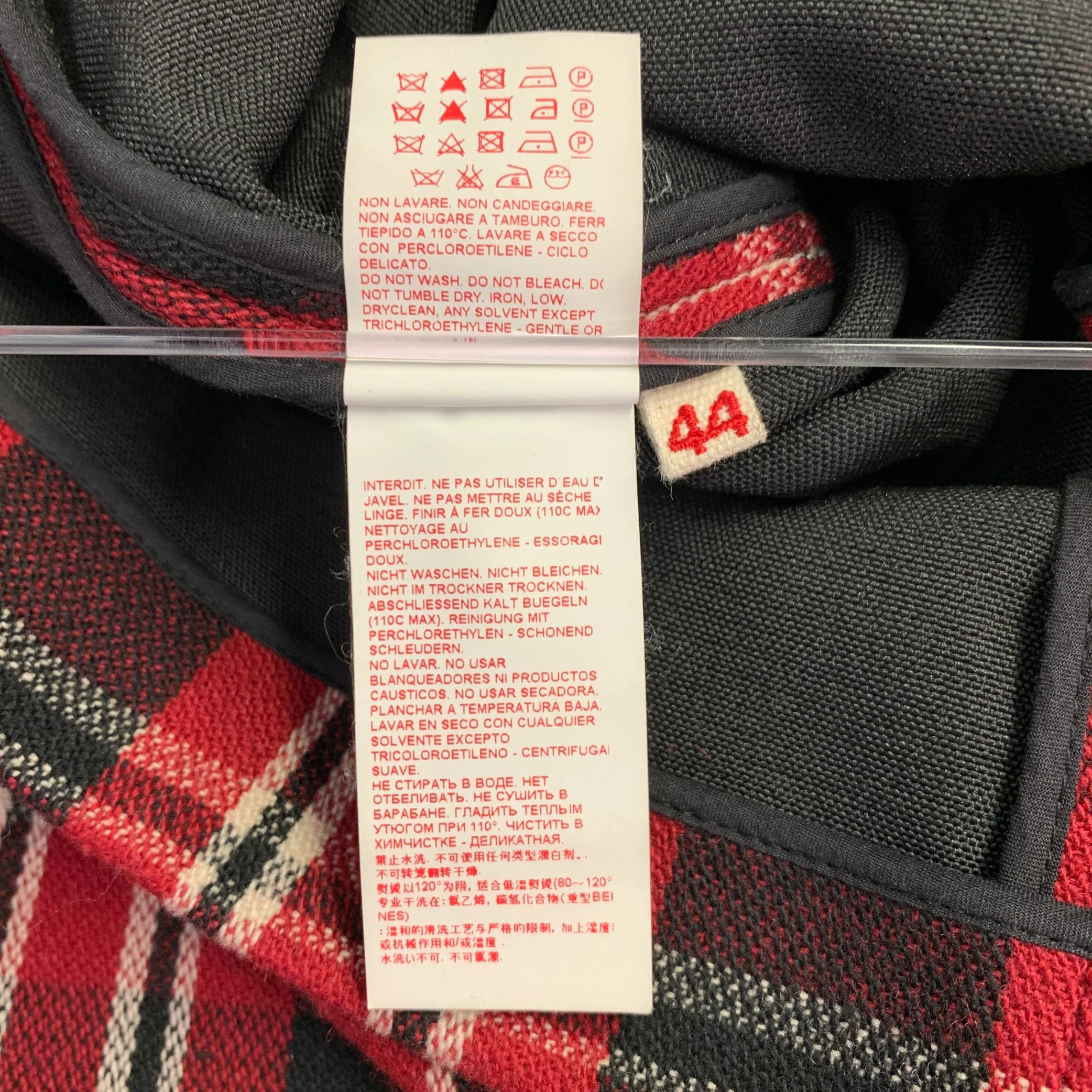 MARNI Size 8 Red Black Polyester Blend Plaid Snaps Jacket - Image 9
