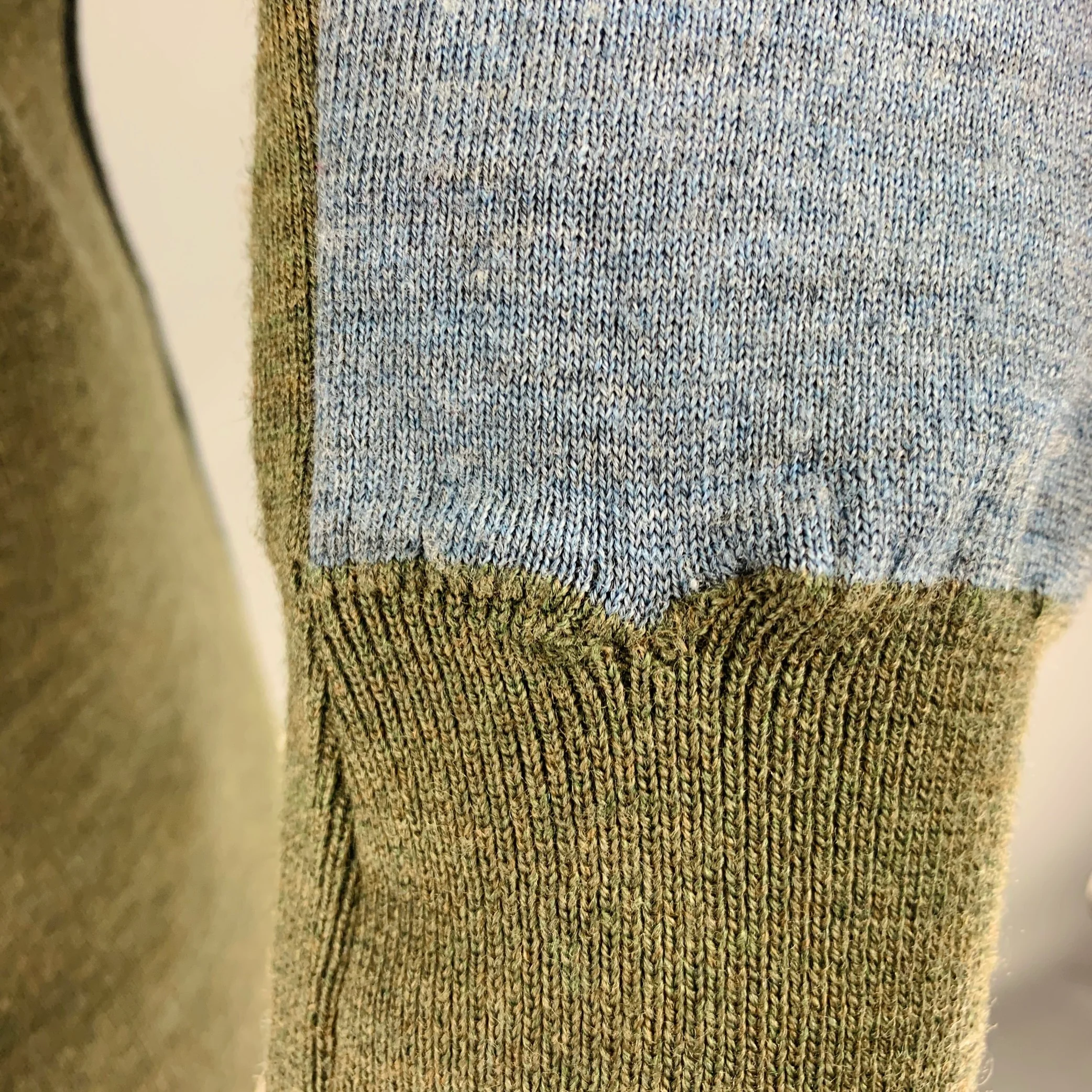 MARNI Size L Green Black Color Block Crew Neck Pullover - Image 4