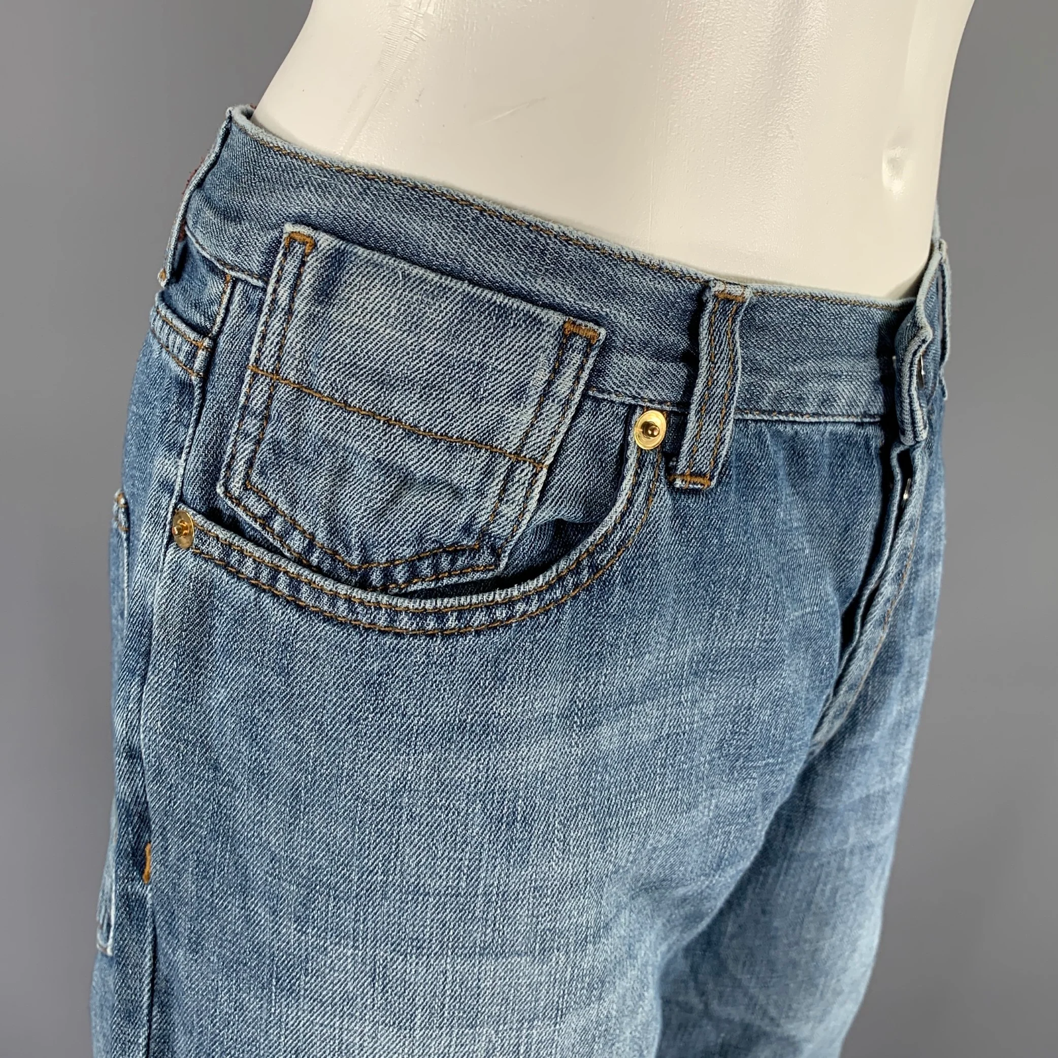 MARNI Size M Blue Brown Cotton Linen Casual Pants - Image 3