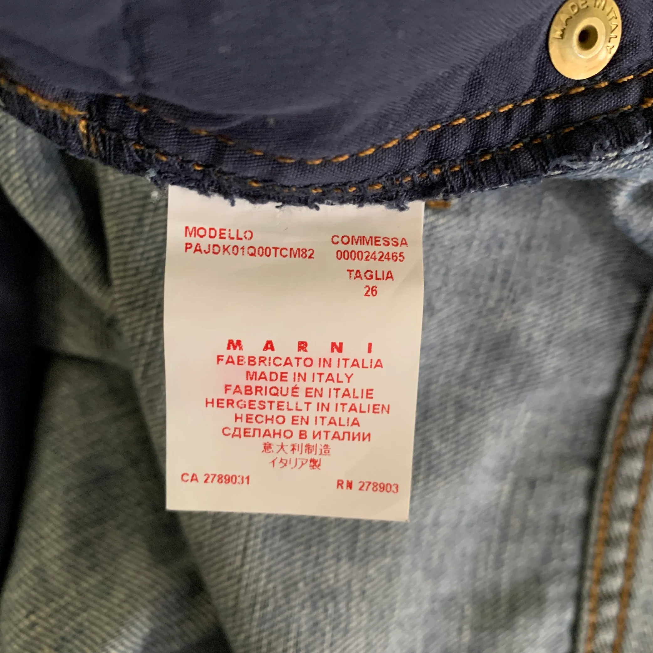 MARNI Size M Blue Brown Cotton Linen Casual Pants - Image 6