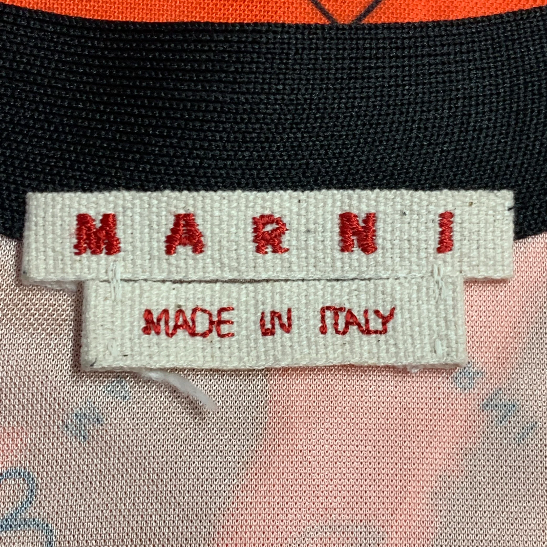 MARNI Size M Orange Black Logo Polyester Athletic Jersey Tank Top - Image 6
