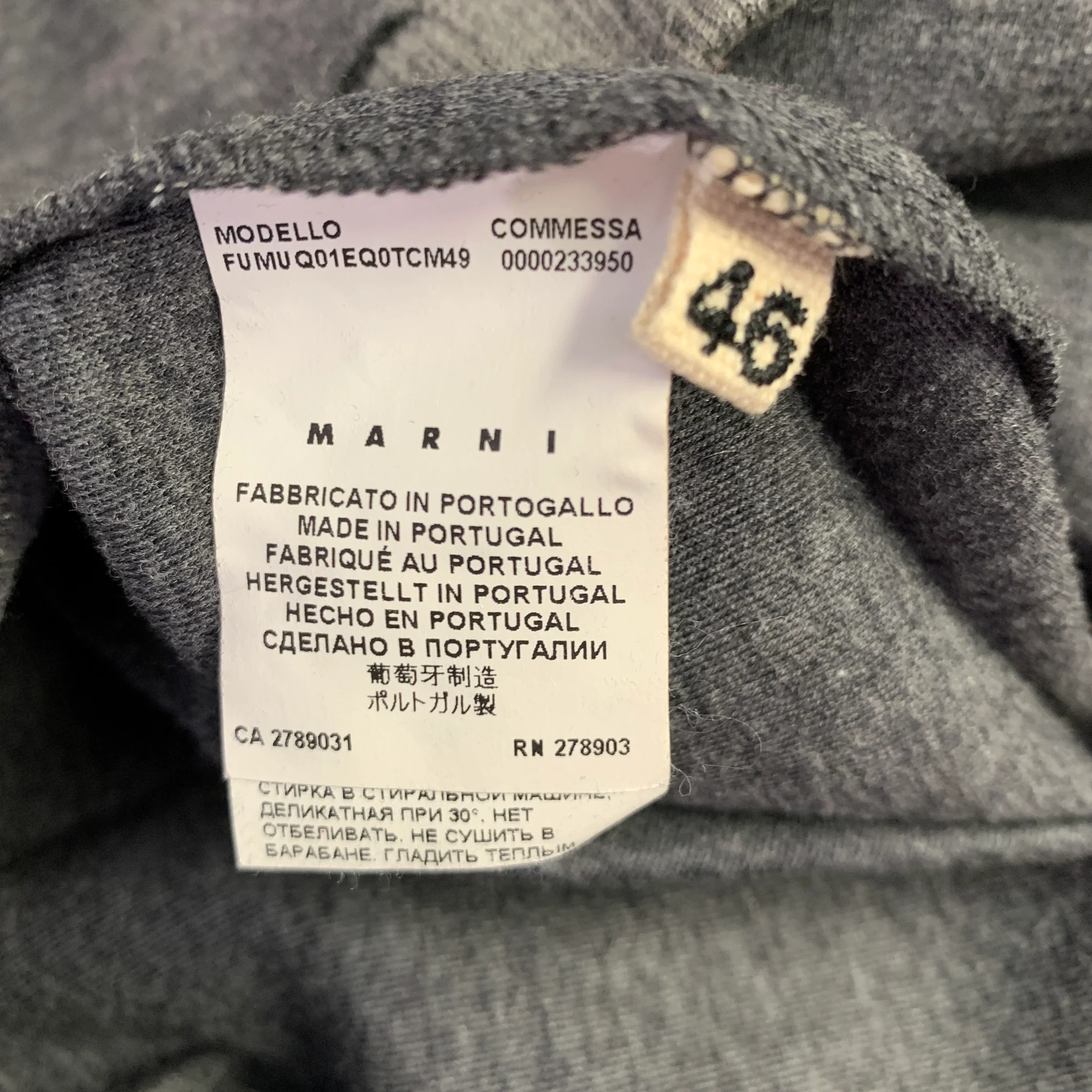 MARNI Size S Grey Cotton Nylon Short Sleeve T-shirt - Image 5