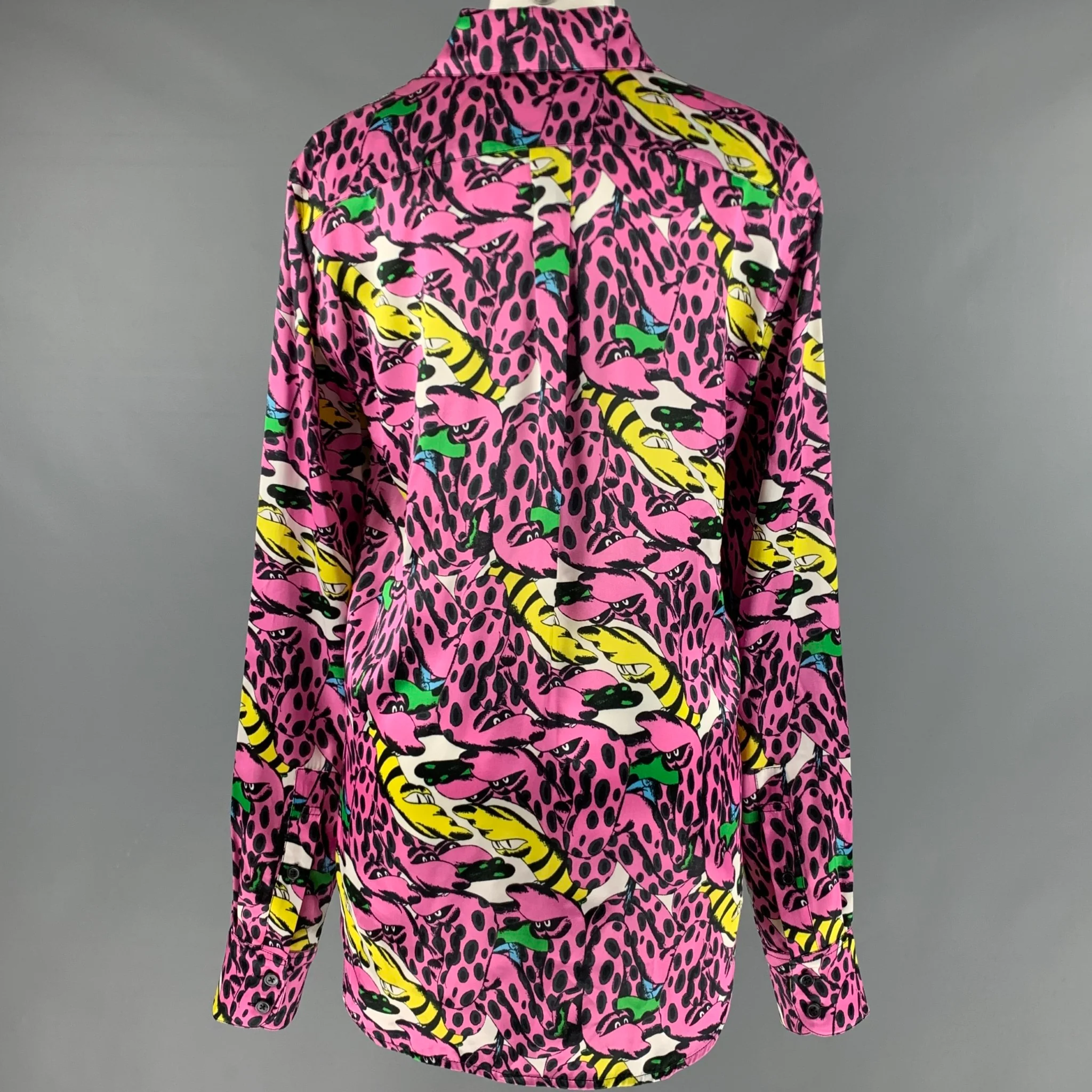 MARNI Size S Pink Multi-Color Viscose Print Button Up Shirt - Image 4