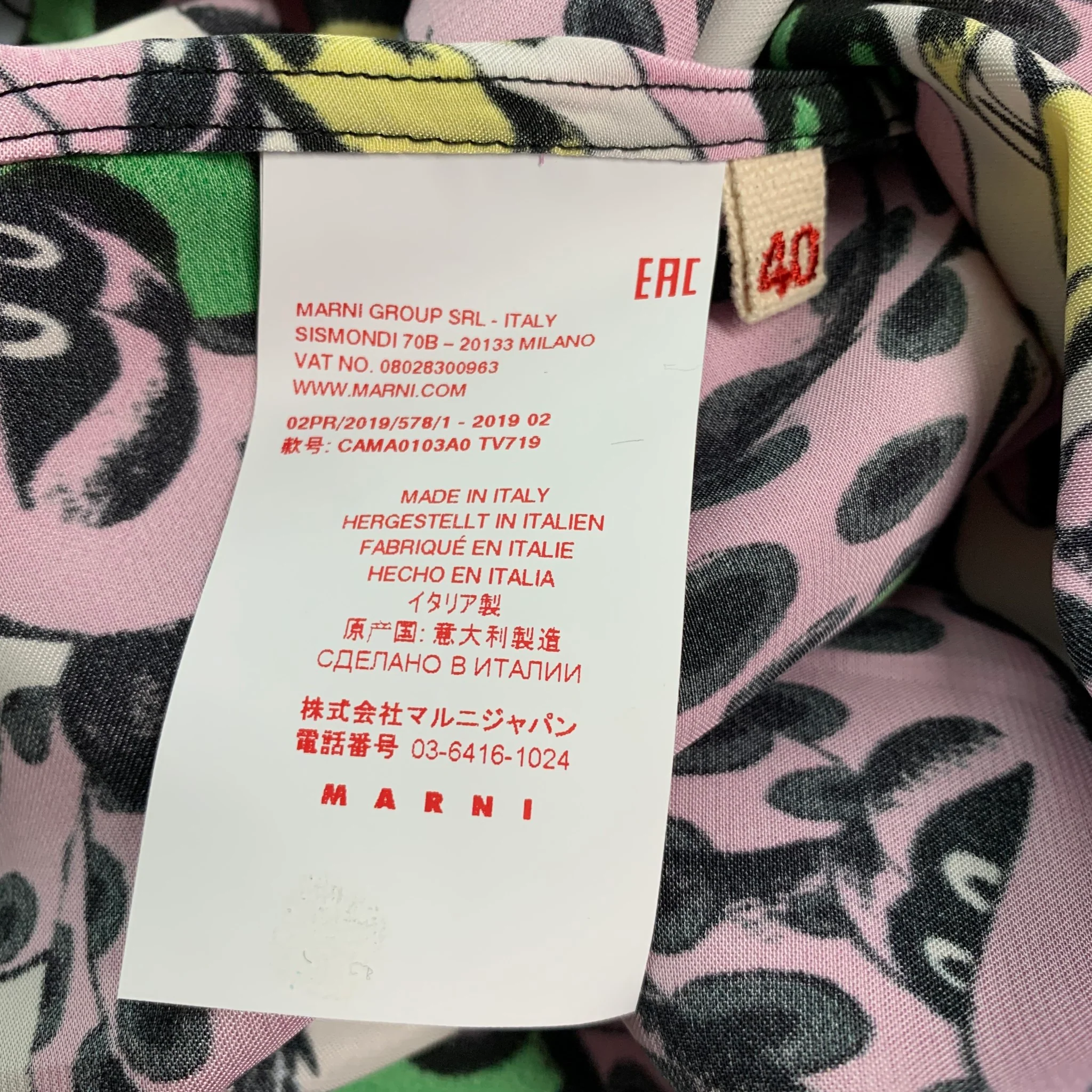 MARNI Size S Pink Multi-Color Viscose Print Button Up Shirt - Image 6