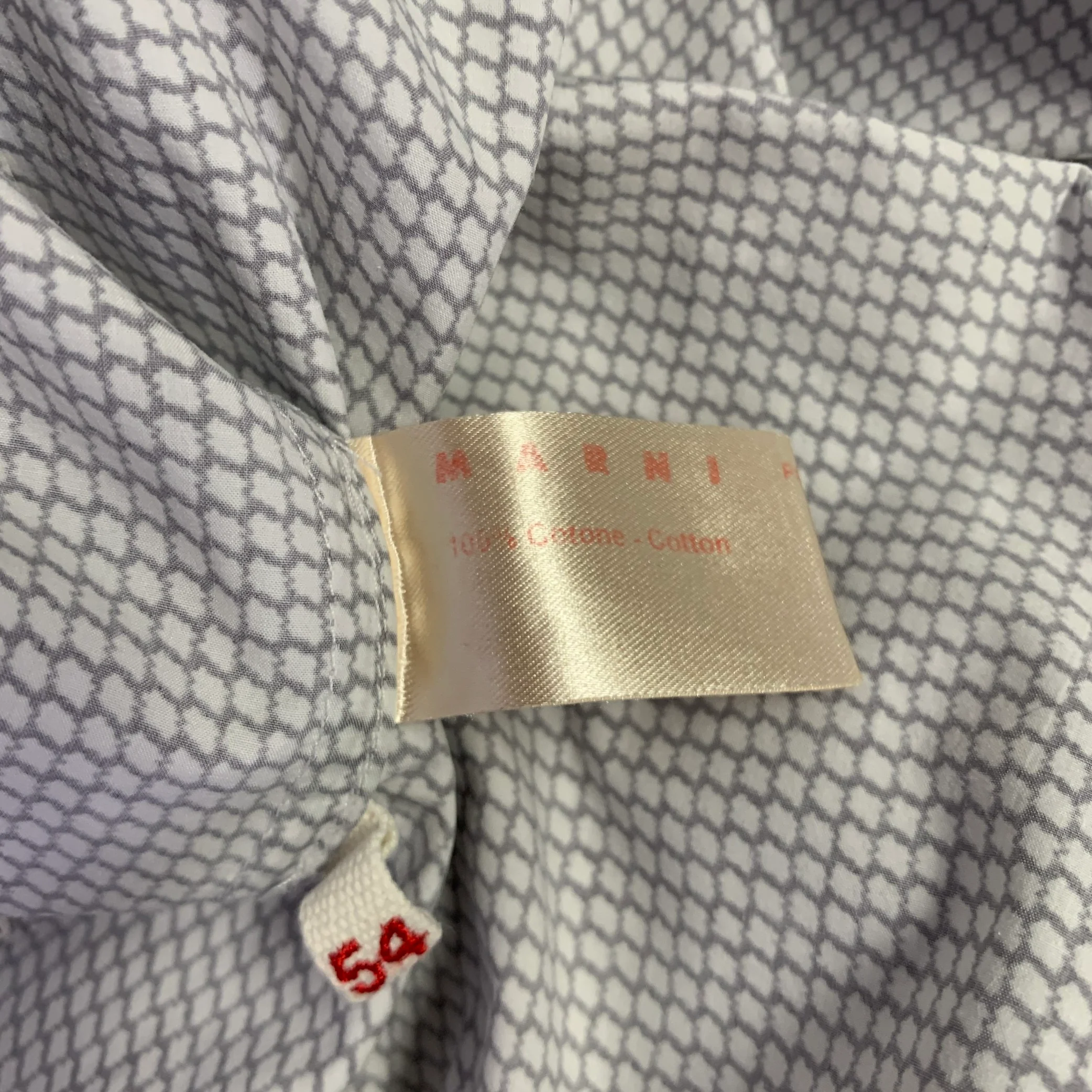 MARNI Size XL Grey White Cotton Button Up Long Sleeve Shirt - Image 6