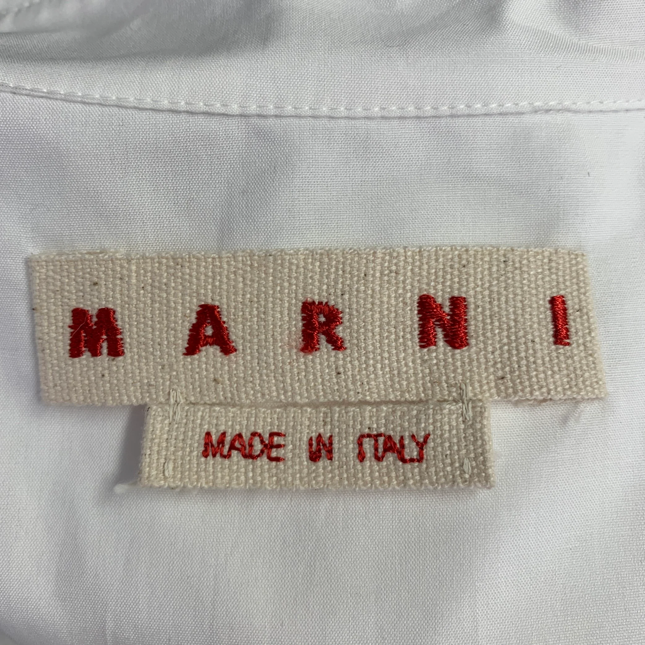 MARNI Size XS White Sequined Cotton Oversized Long Sleeve Shirt - Image 5