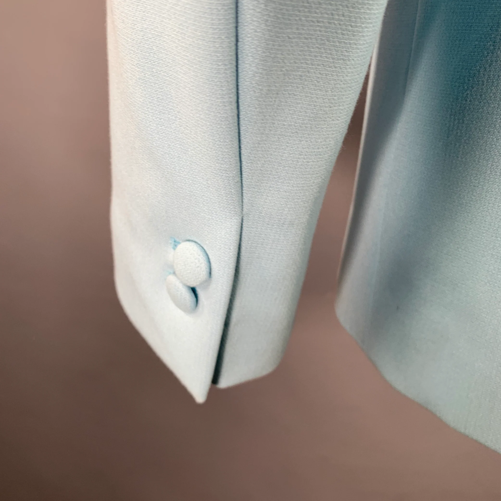 MARTIN ASBJORN Size 40 Long Light Blue Shawl Collar Sport Coat - Image 4