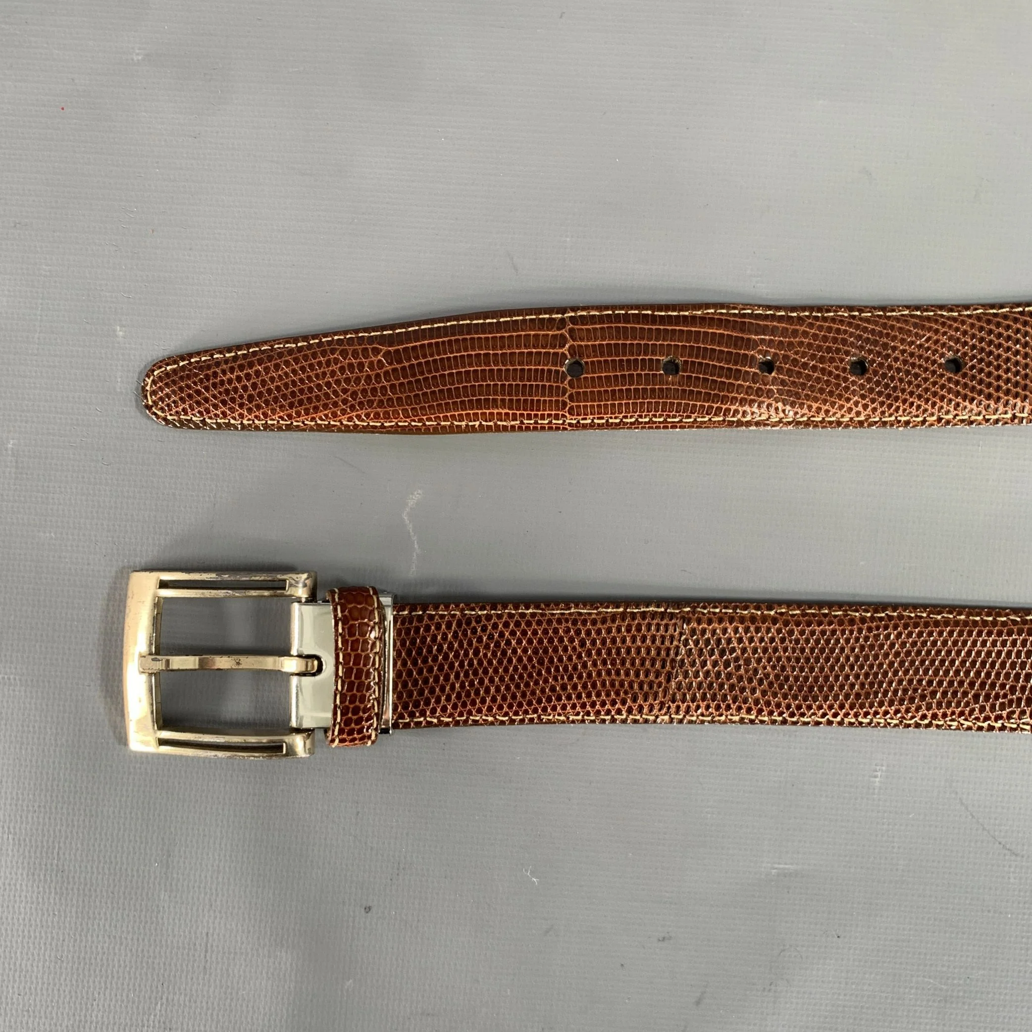 MARTIN DINGMAN Brown Lizard Belt - Image 6