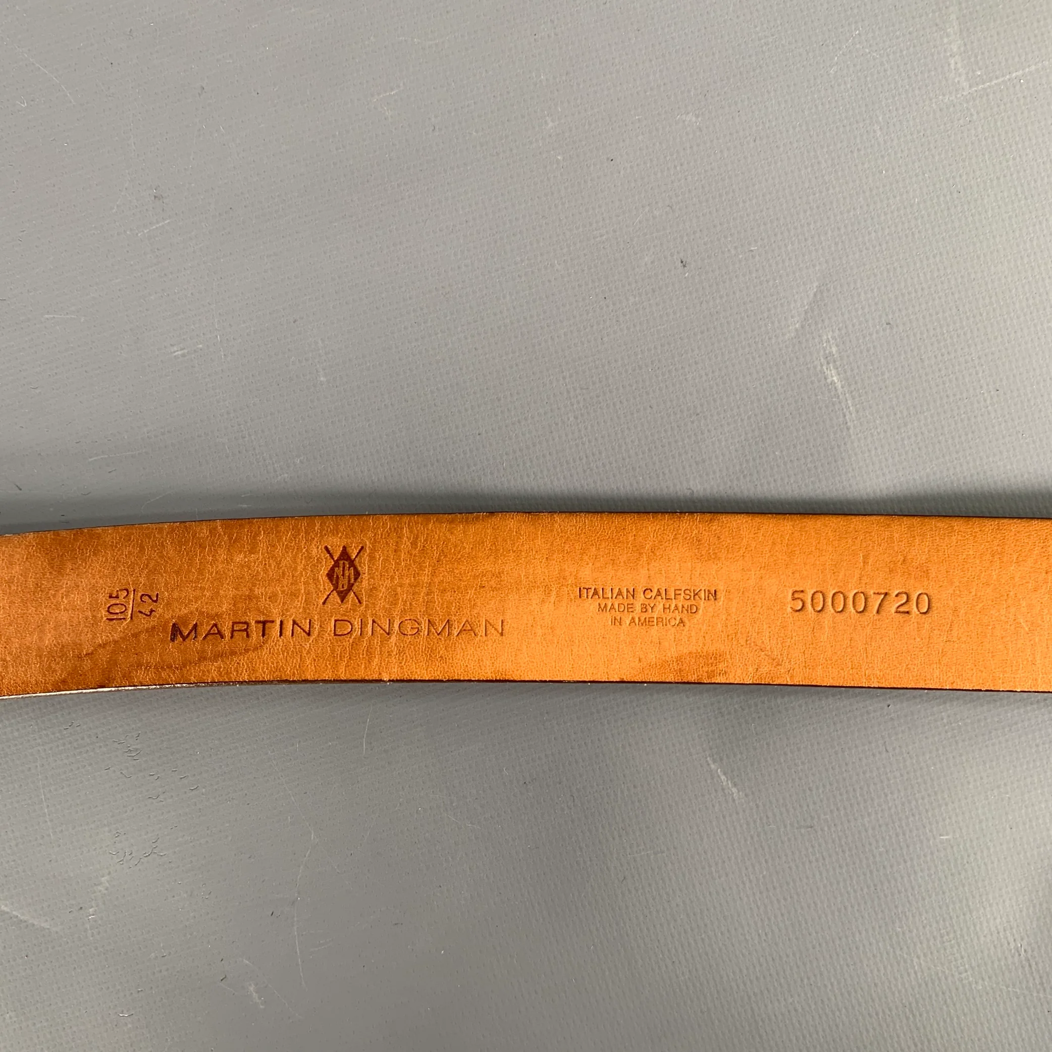 MARTIN DINGMAN Size 42 Tan Leather Belt - Image 6