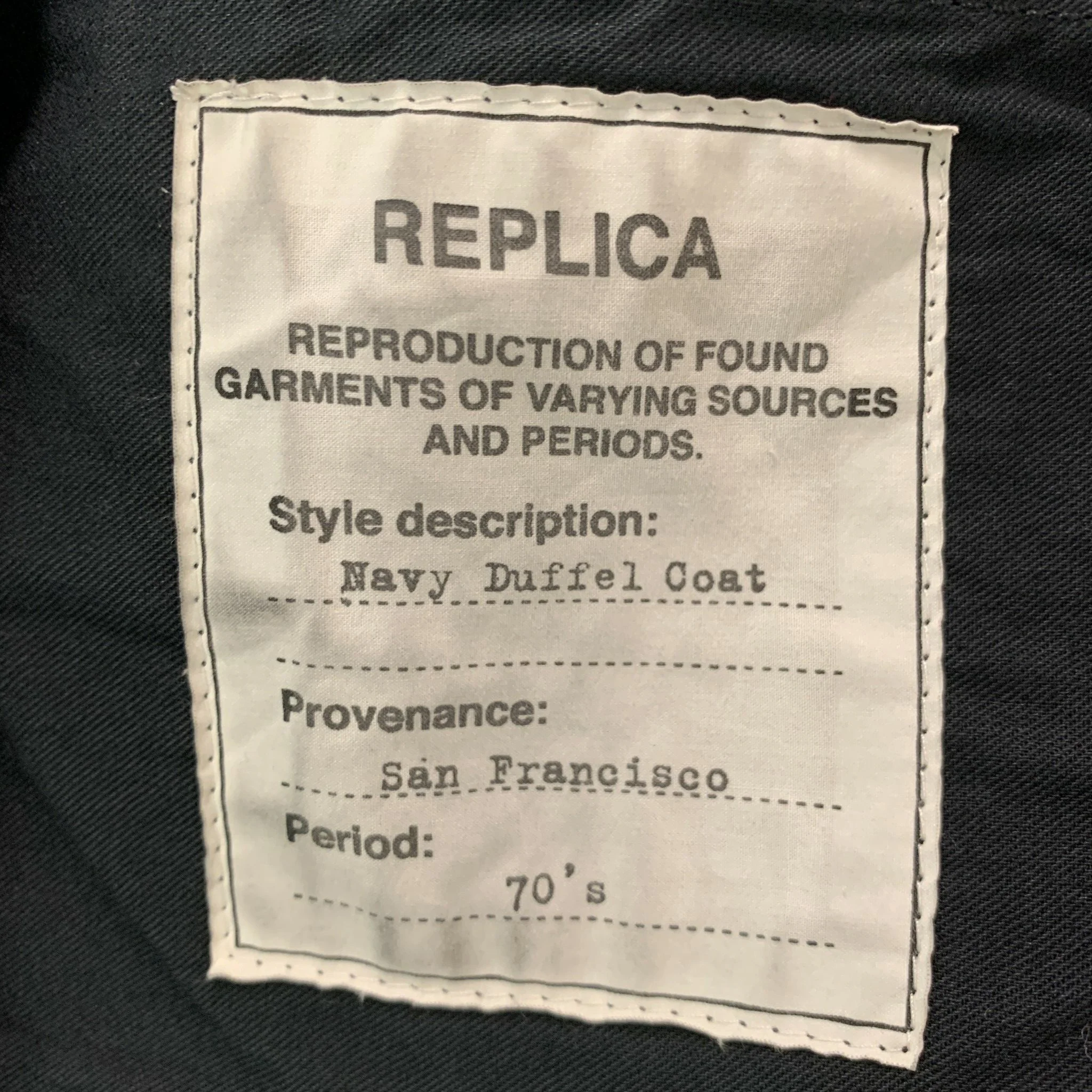 MARTIN MARGIELA Size 40 Navy Solid Wool Toggle Closure Coat - Image 5