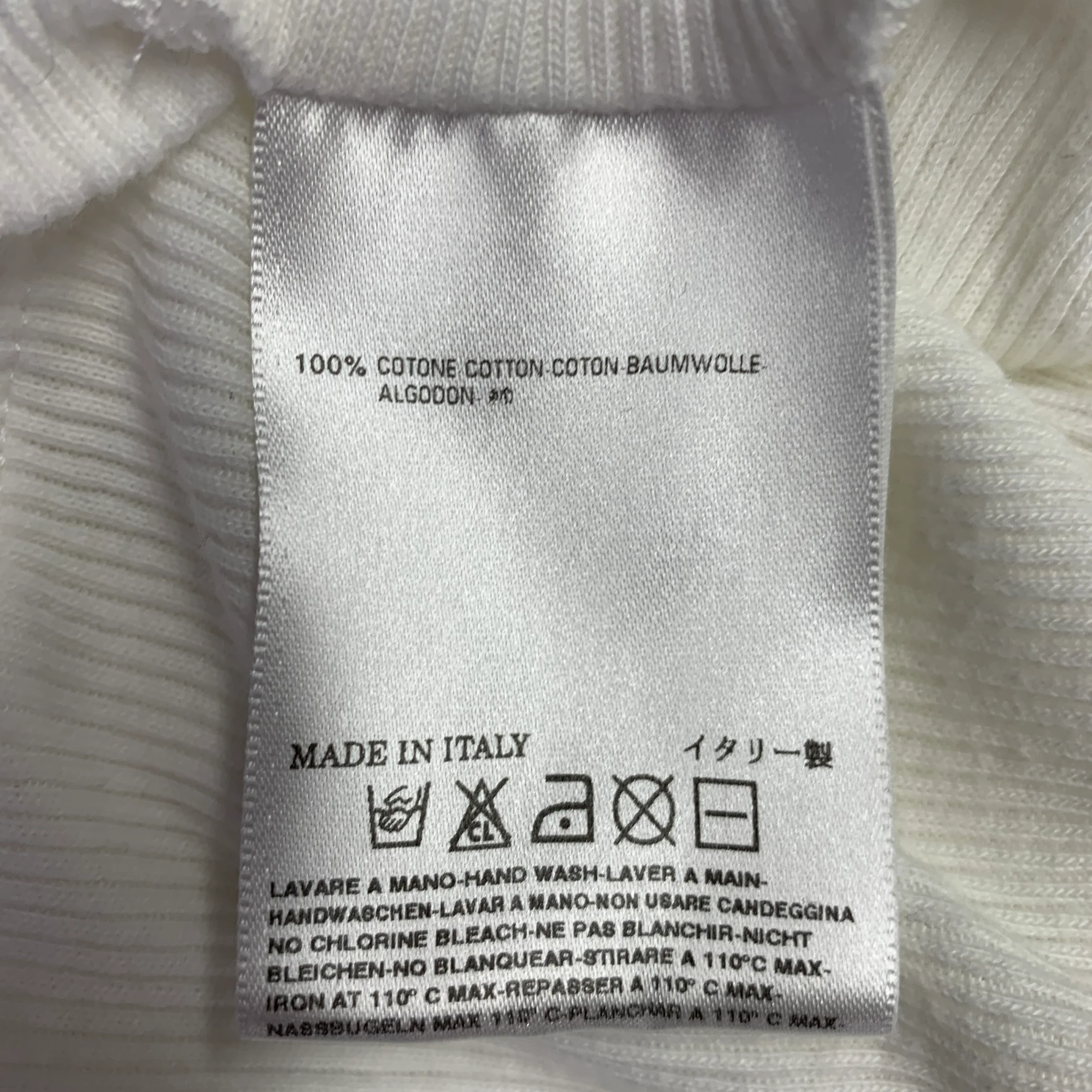 MARTIN MARGIELA Size M White Ribbed Cotton Henley Long Sleeve T-shirt - Image 6