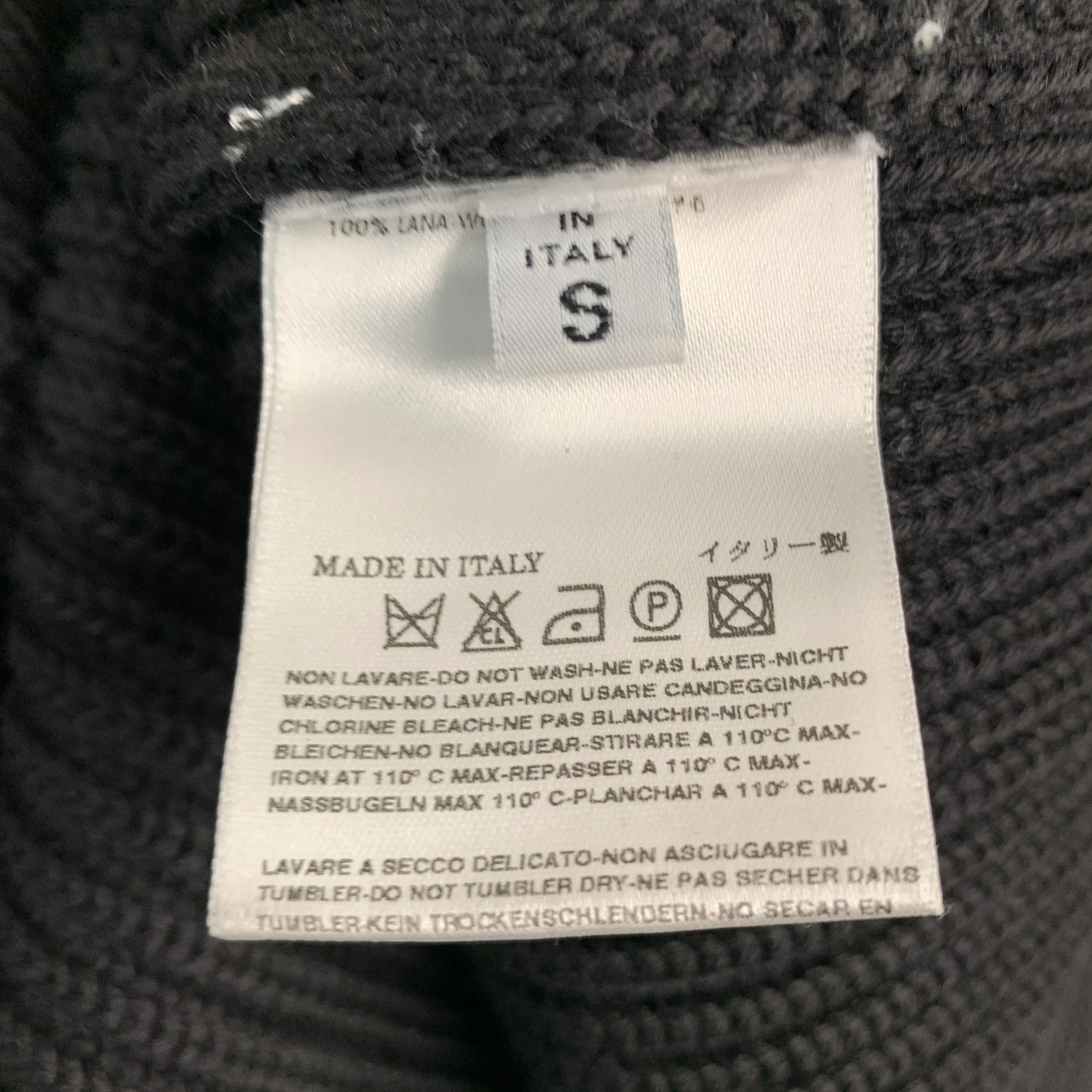 MARTIN MARGIELA Size S Black Ribbed Knit Wool Zip Up Cardigan - Image 6