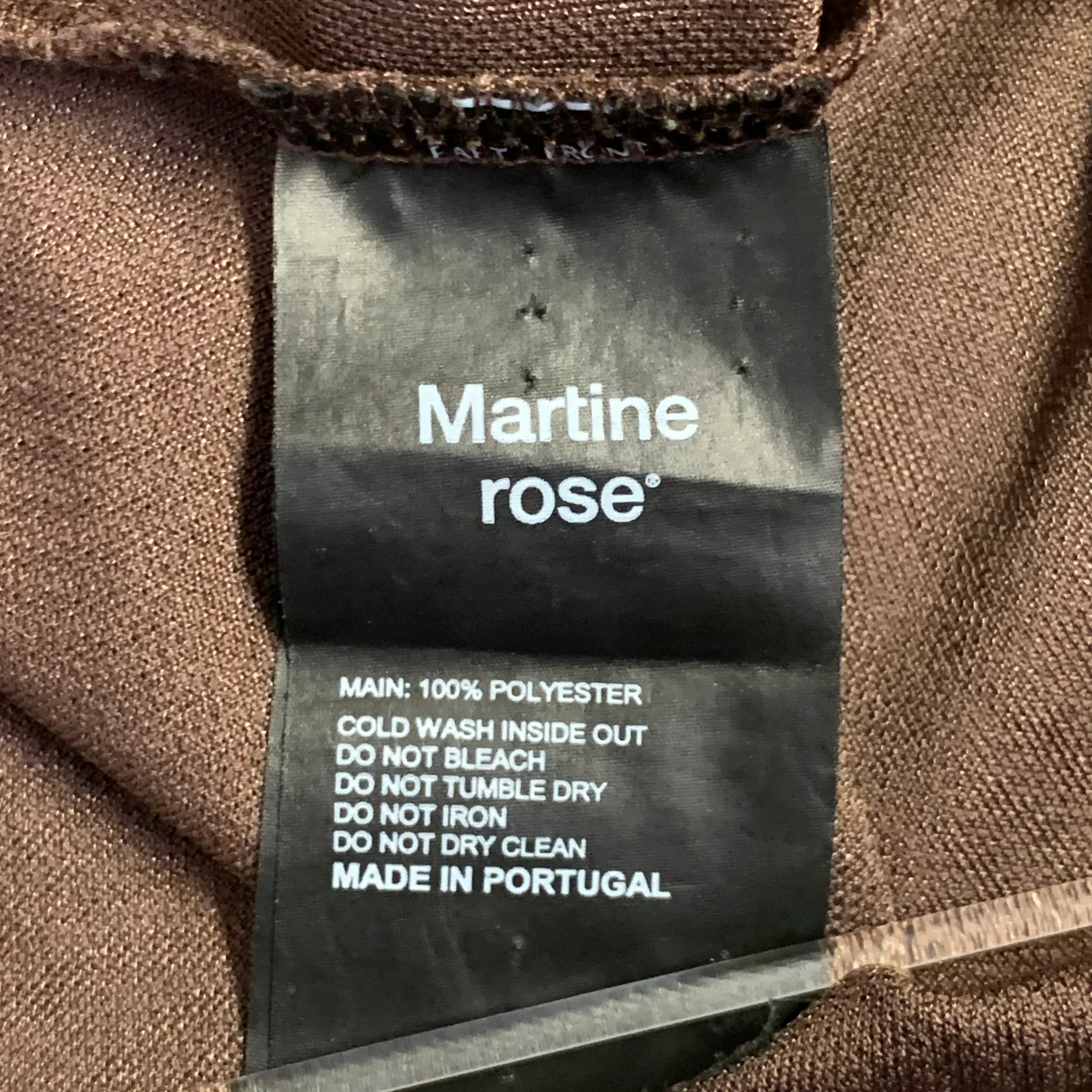 MARTINE ROSE Size XL Brown Multi Color Print Polyester Jersey Polo - Image 11