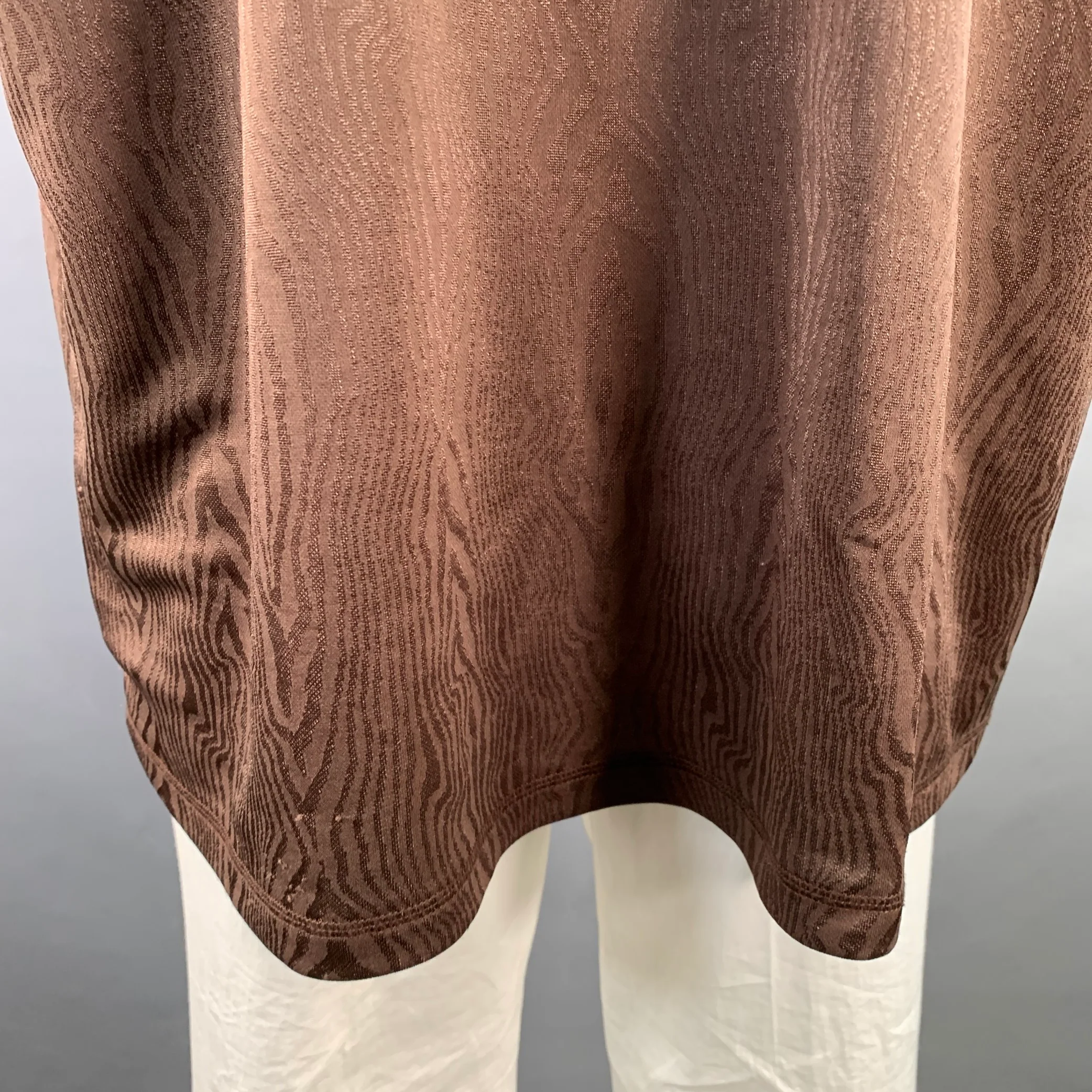 MARTINE ROSE Size XL Brown Multi Color Print Polyester Jersey Polo - Image 5