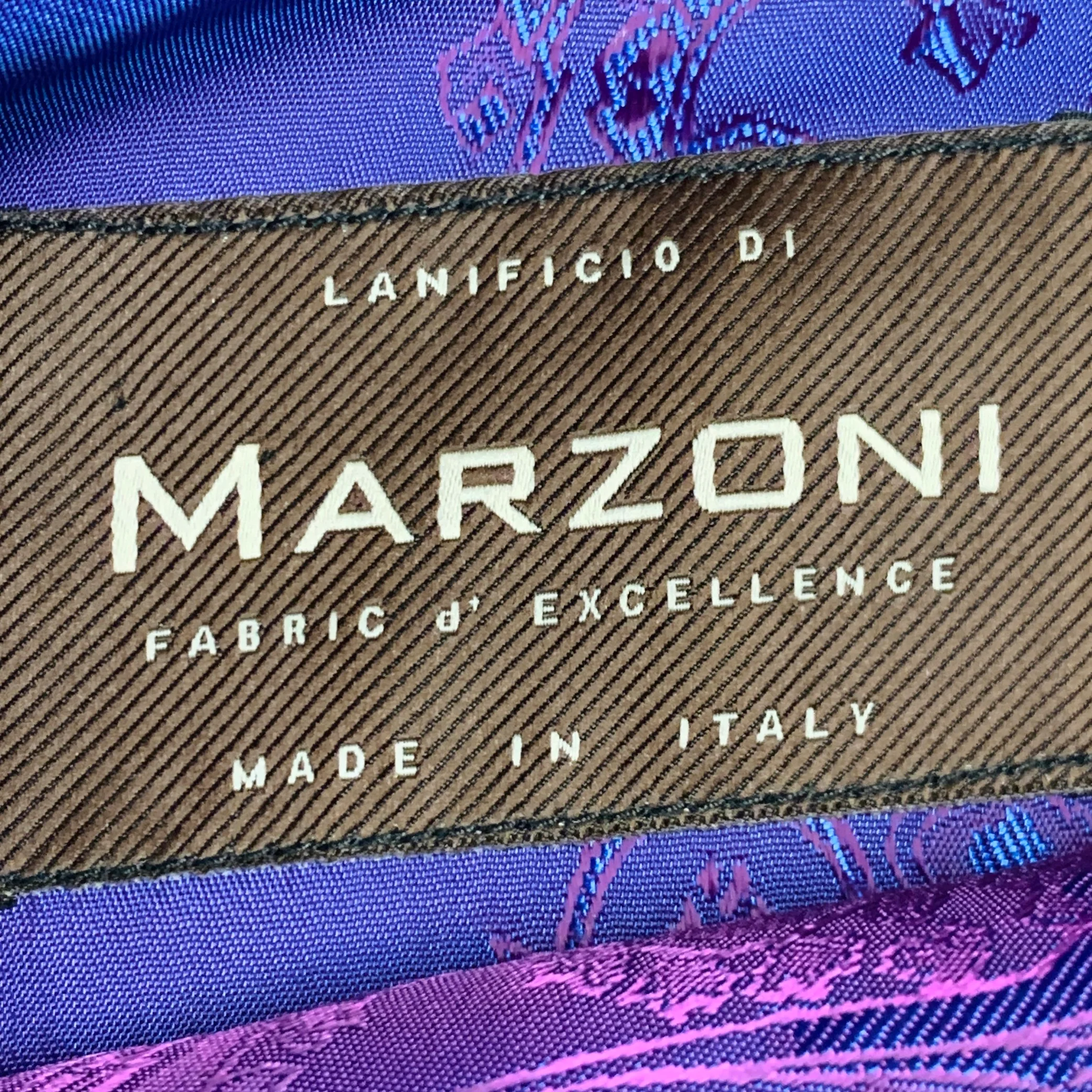 MARZONI Size 42 Green Cream Purple Plaid Single Breasted Notch Lapel Sport Coat - Image 7