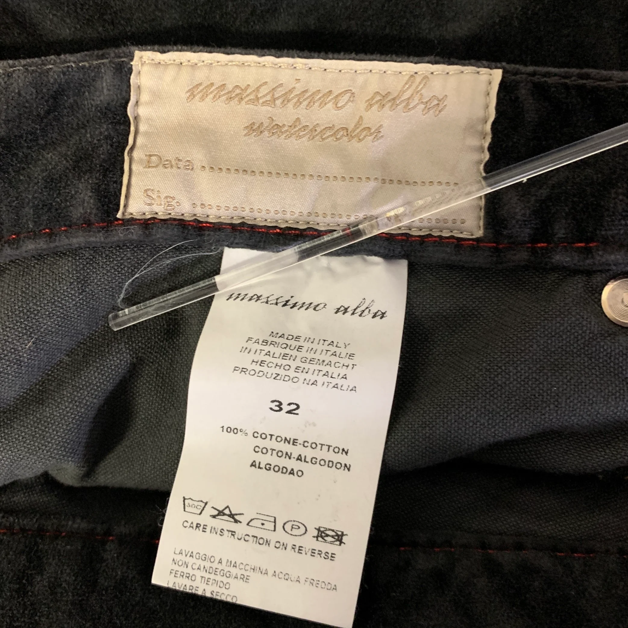 MASSIMO ALBA Size 32 Grey Velvet Cotton Pants - Image 5