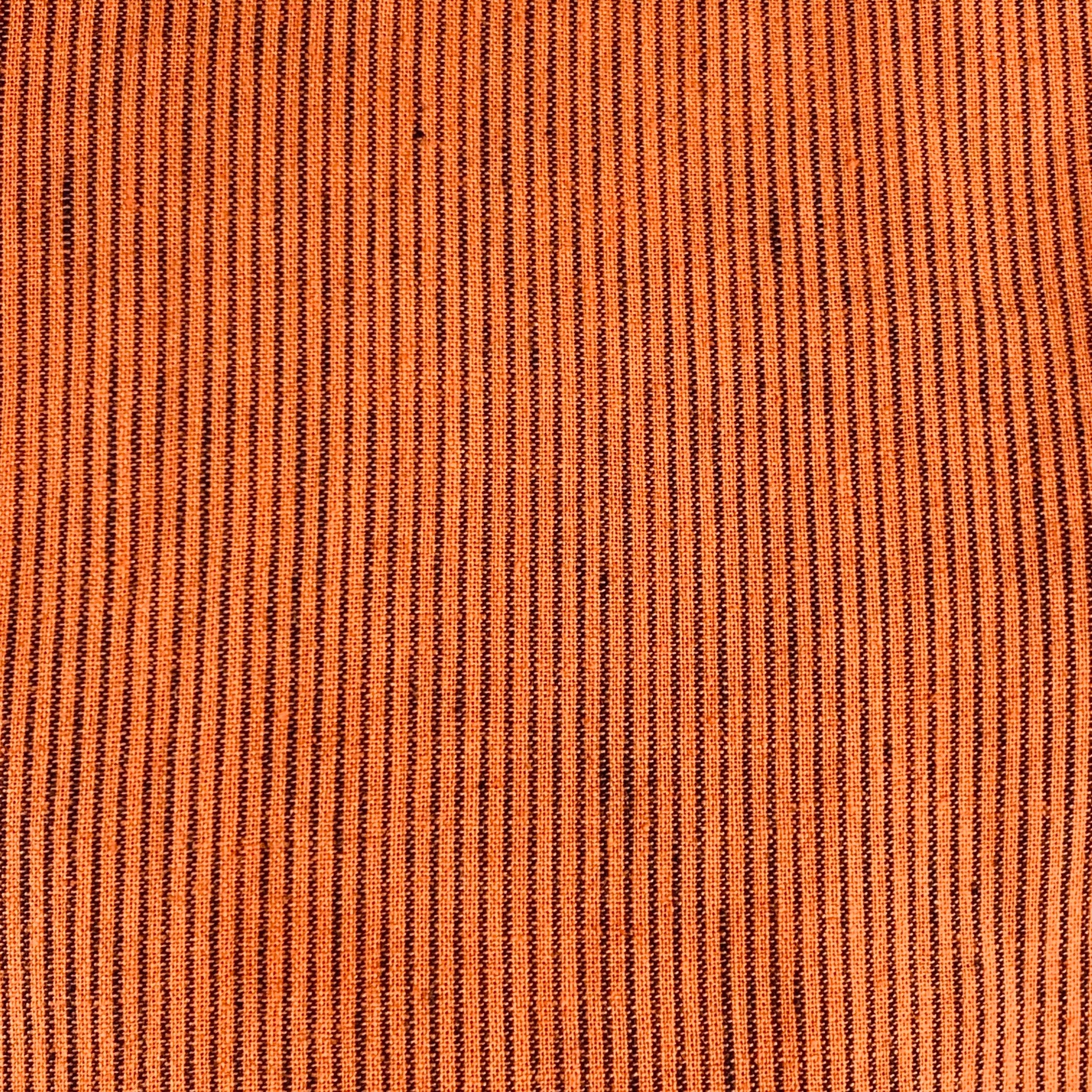 MASSIMO ALBA Size L Orange Black Stripe Linen Cotton Long Sleeve Shirt - Image 2