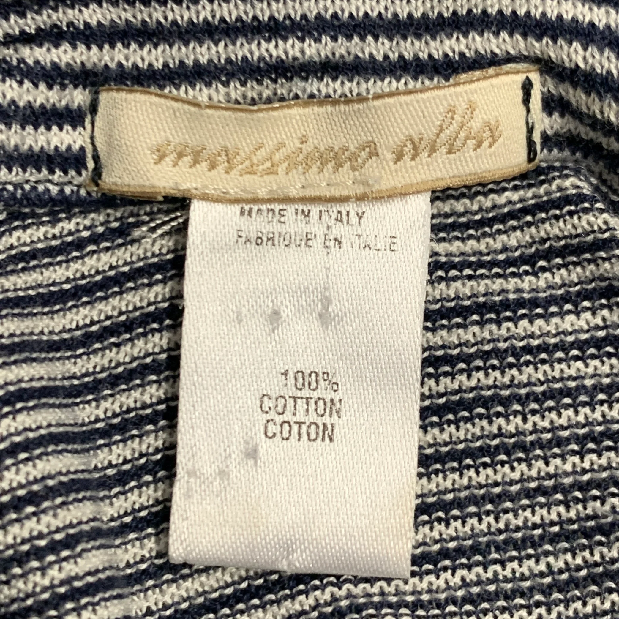 MASSIMO ALBA Size S Black White Stripe Cotton Long Sleeve Polo - Image 5